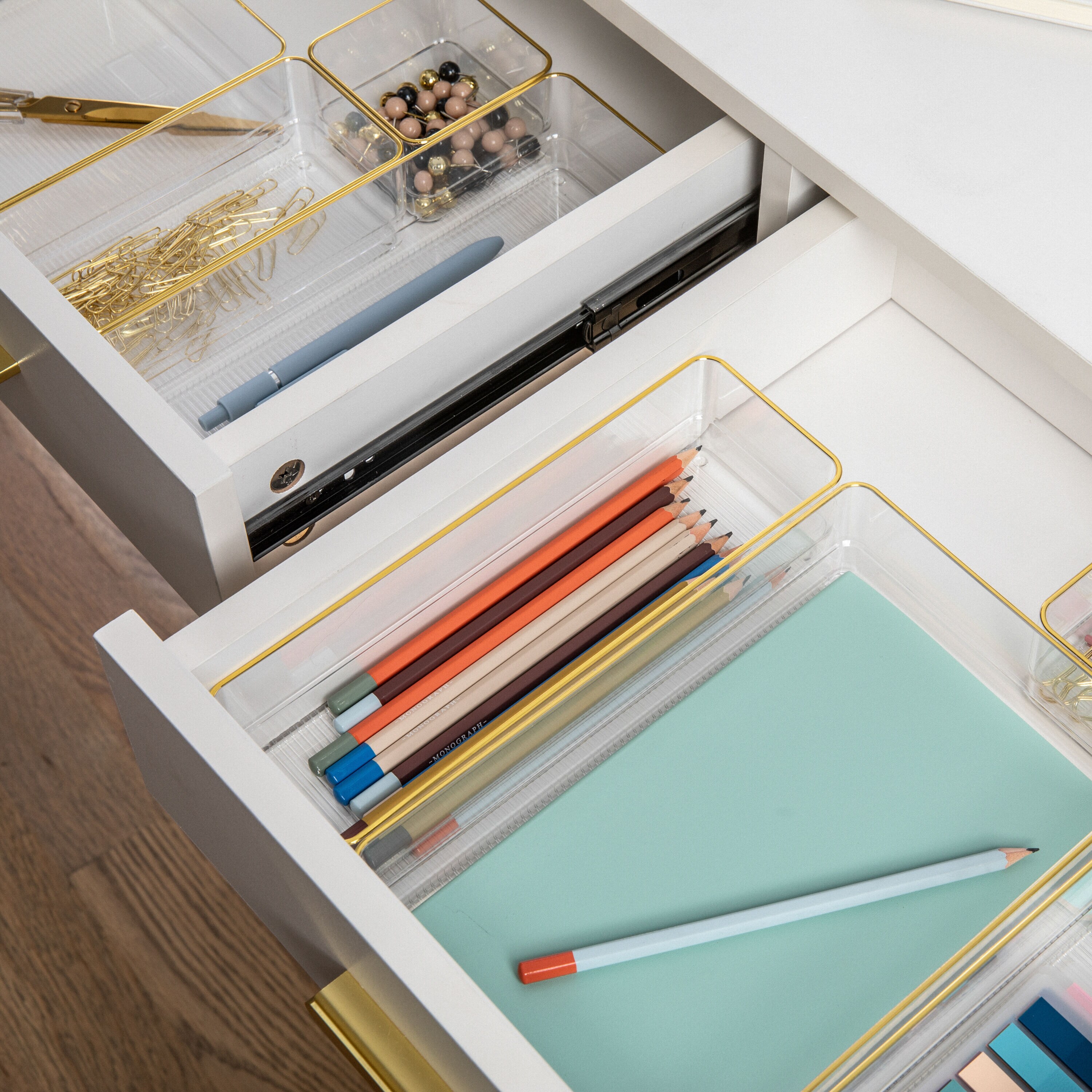 Martha Stewart Kerry Plastic Stackable Office Desk Drawer