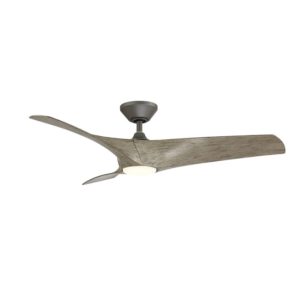 Modern Forms Zephyr 52-in Graphite with Graphite Weathered Wood Blades Integrated LED Indoor/Outdoor Smart Ceiling Fan with Light and Remote (3-Blade) FR-W2006-52L-GH/WW Sansujyuku sansujyuku.com