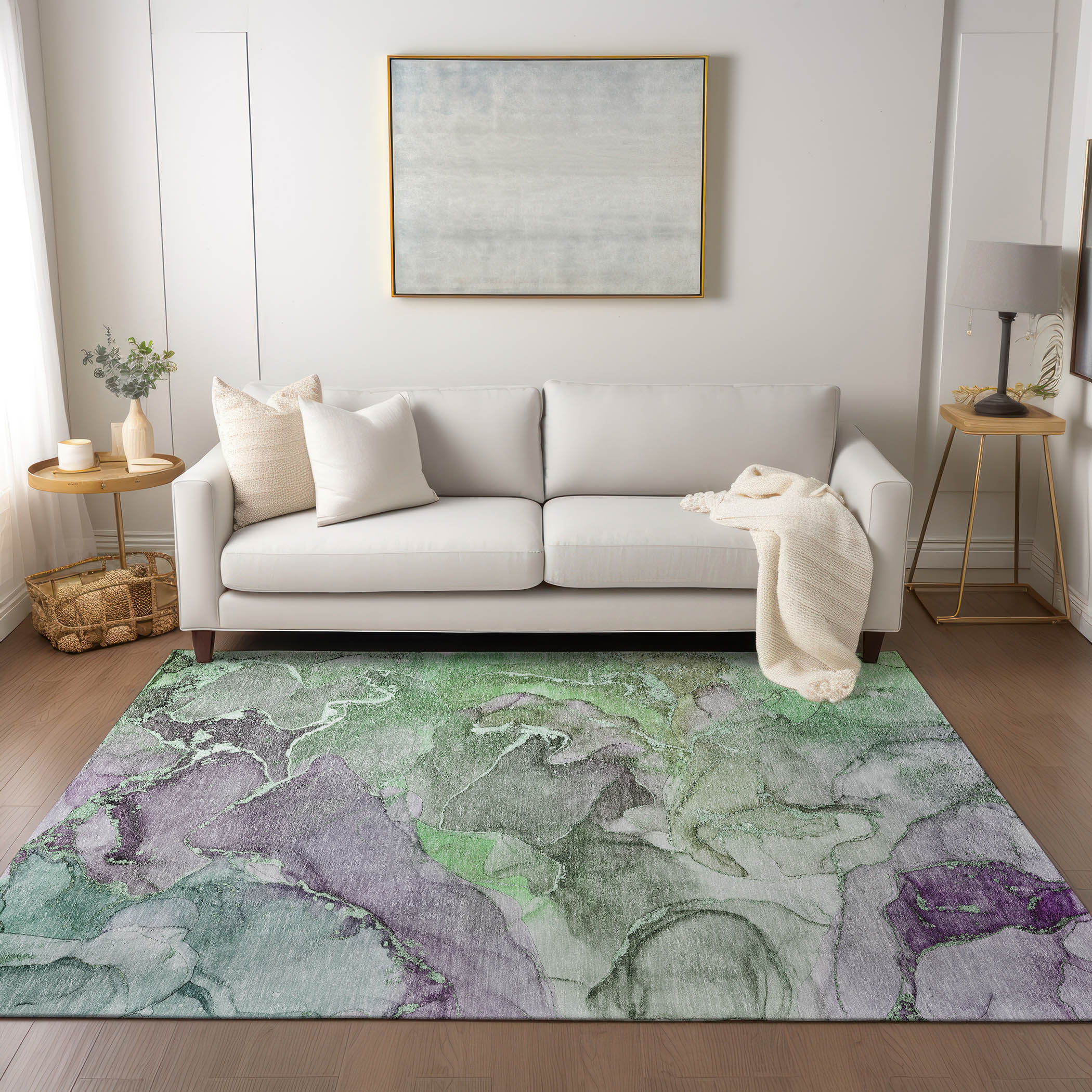 Addison Rugs ACN500GE9X12 Chantille ACN500GE 9 x 12 (ft) Polyester Green Rectangular Indoor/Outdoor Geometric Machine washable Area rug