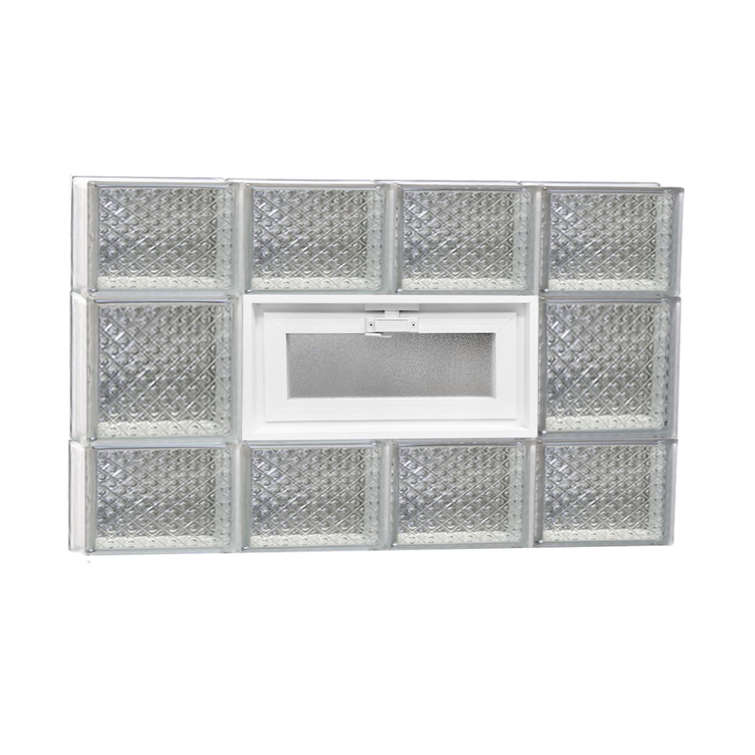 REDI2SET V3220DP Diamond Glass 31-in x 19-1/4-in Frameless Replacement Vented Glass Block Window