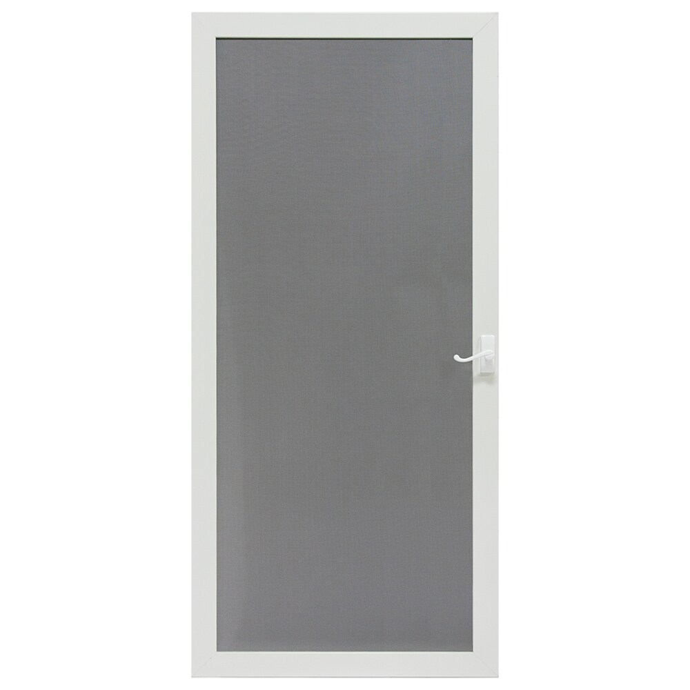 LARSON Pembrook 32-in x 81-in White Aluminum Hinged Screen Door (Handle Included)