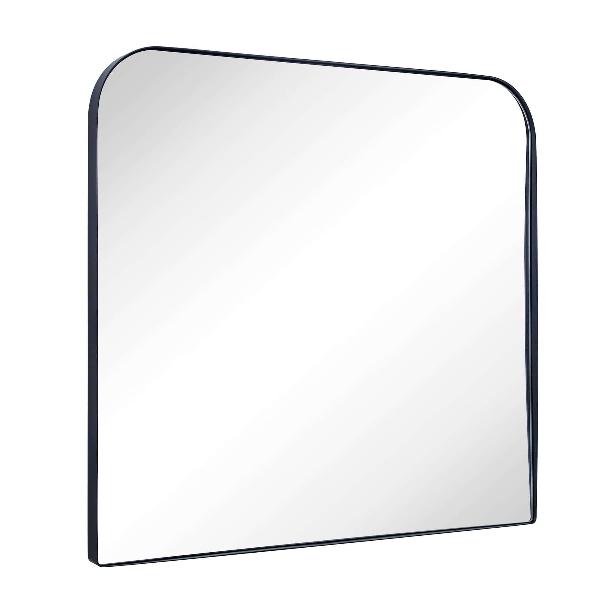 TEHOME GC-0Y321 Bhargava 32-in x 40-in Polished Arch Bathroom Vanity Mirror ( Matt Black )
