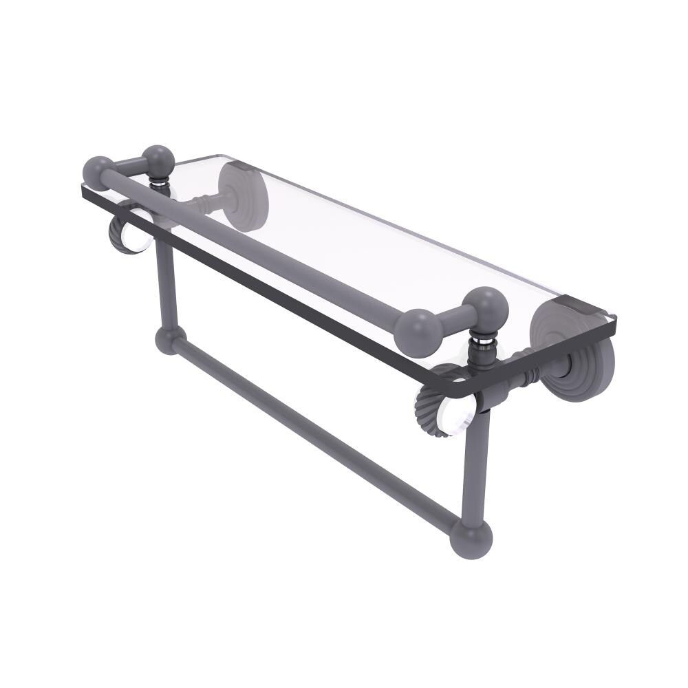 Allied Brass PG-1TBT-16-GAL-GYM Pacific Grove Matte Gray Wall mount Bathroom Shelf ( 16-in x 6.8-in x 5-in )