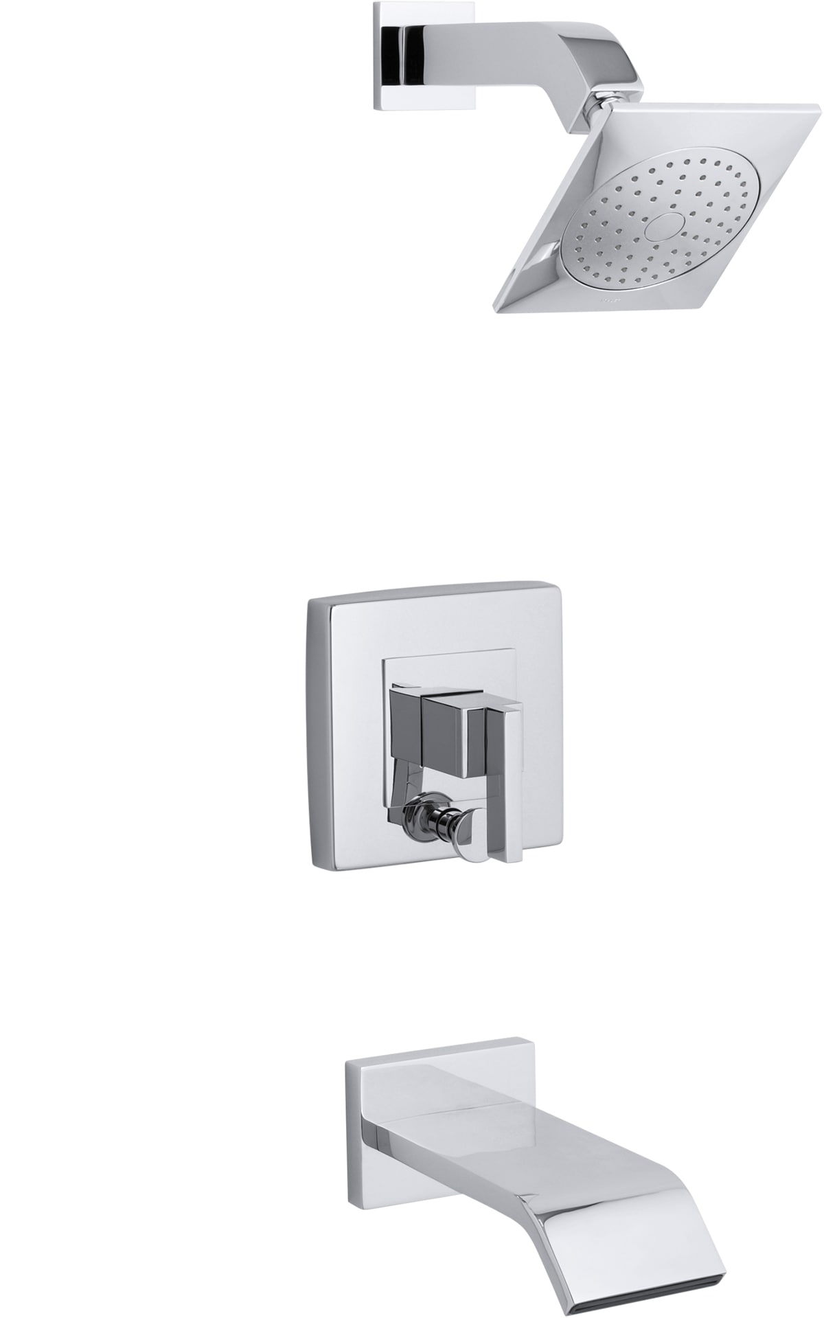 KOHLER T14664-4-CP Loure Polished Chrome 1-handle Single function 5.25-Inches Square Bathtub and shower Faucet
