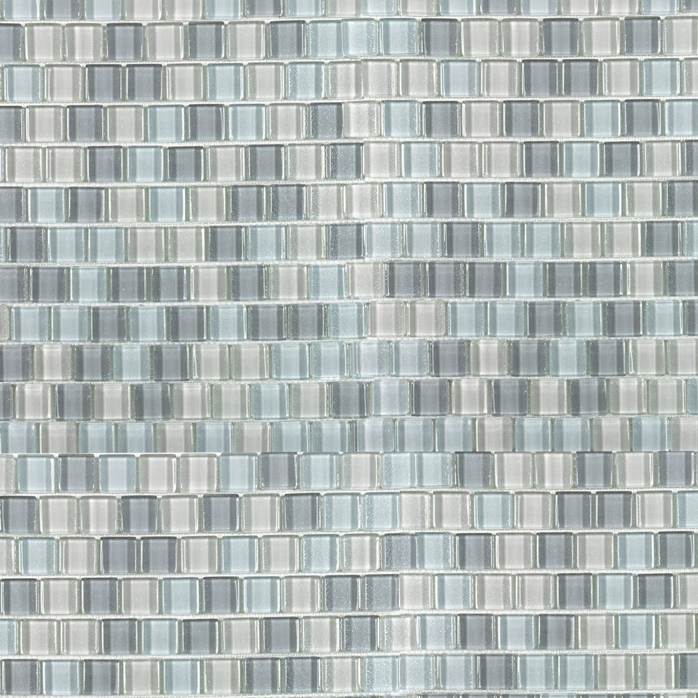 Elida Ceramica LW20121807 Beach Glass Blue 12-in x 12-in Glossy Glass Patterned Mosaic Wall Tile ( 0.968-sq ft Piece )