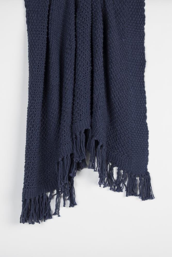 Rizzy Home THRTH0434IN005060 Decorative Blanket Indigo 50-in x 60-in Cotton Throw