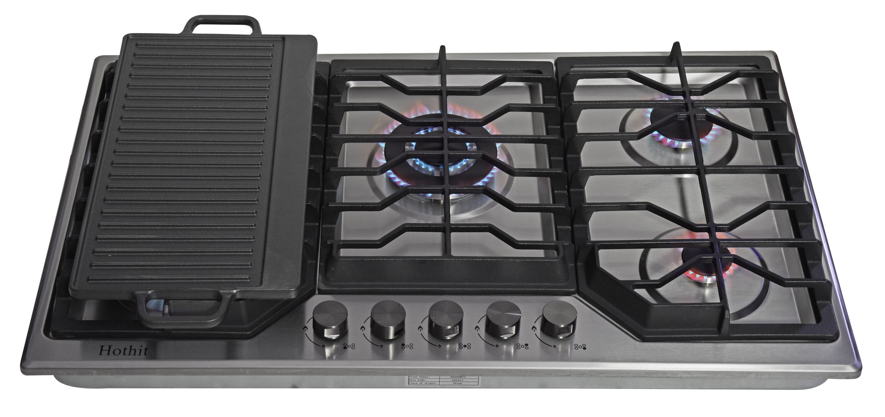 Portable Induction Cooktop 2 Burner with Removable Iron Cast Griddle Pan  Non-stick - China stove cooker and induction cooktop price