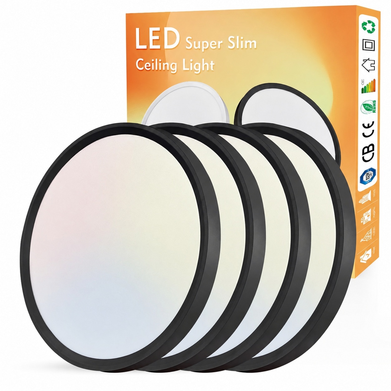 Vrbgify  12 Inch LED Flush Mount Ceiling Light 24W 2520LM 3 Color Temperatures Selectable Super Slim Flat Panel Light for Hallway Bedroom Kitchen