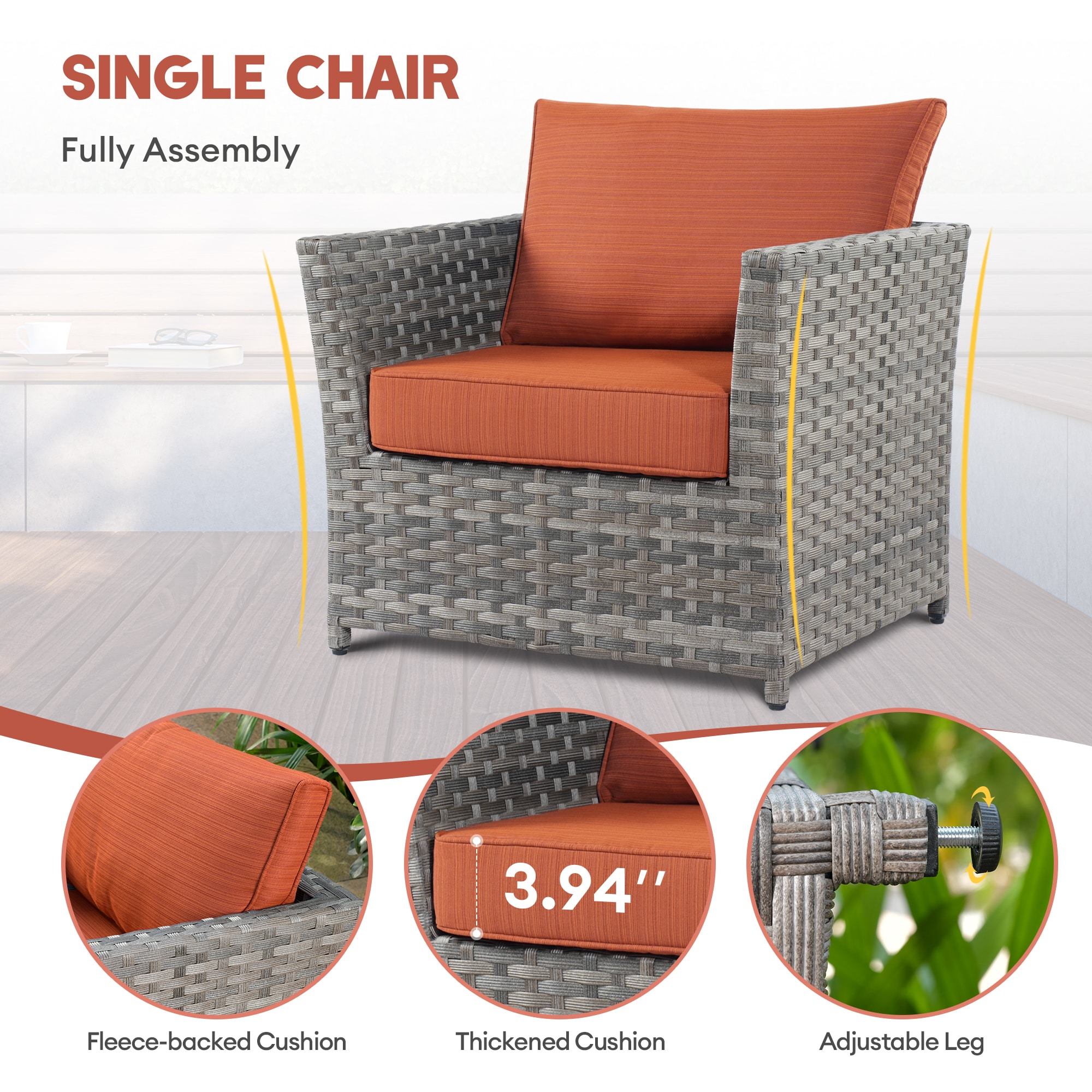 XIZZI XIBRS8157-RC3CFP Patio-Conversation-Sets - View #4
