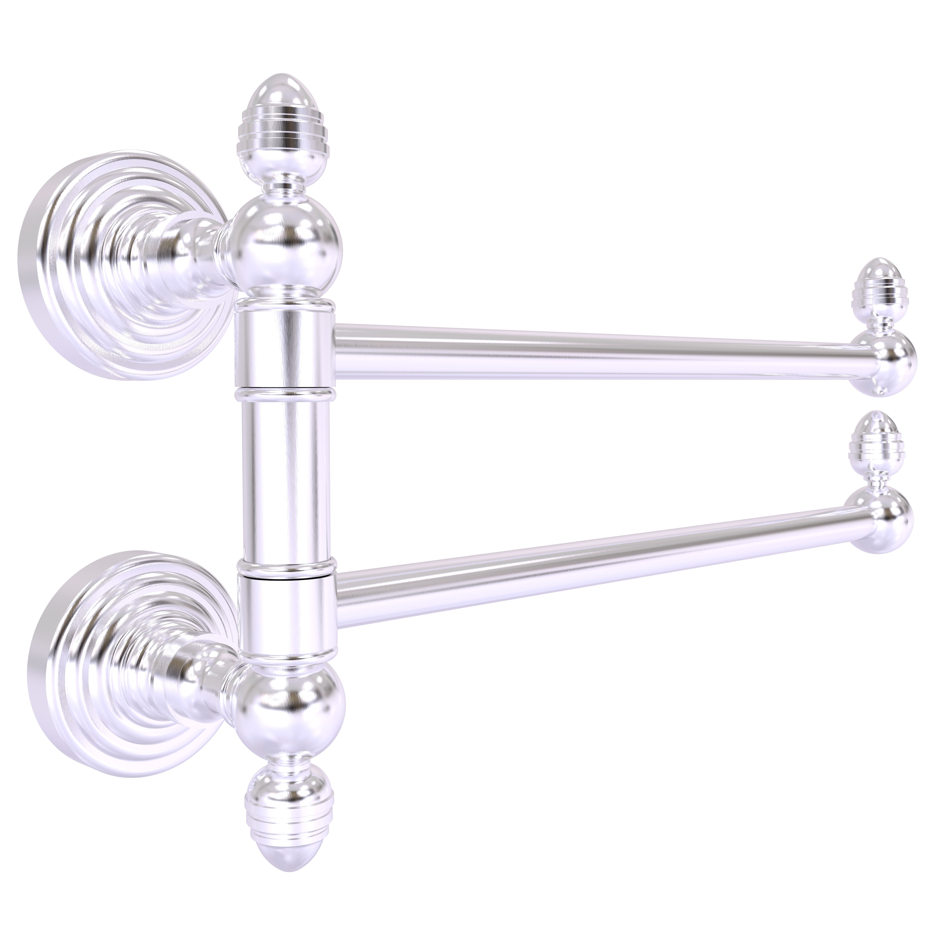 Allied Brass WP-GTB-2-SCH Waverly Place 12-in double Satin Chrome Wall mount Double Towel Bar