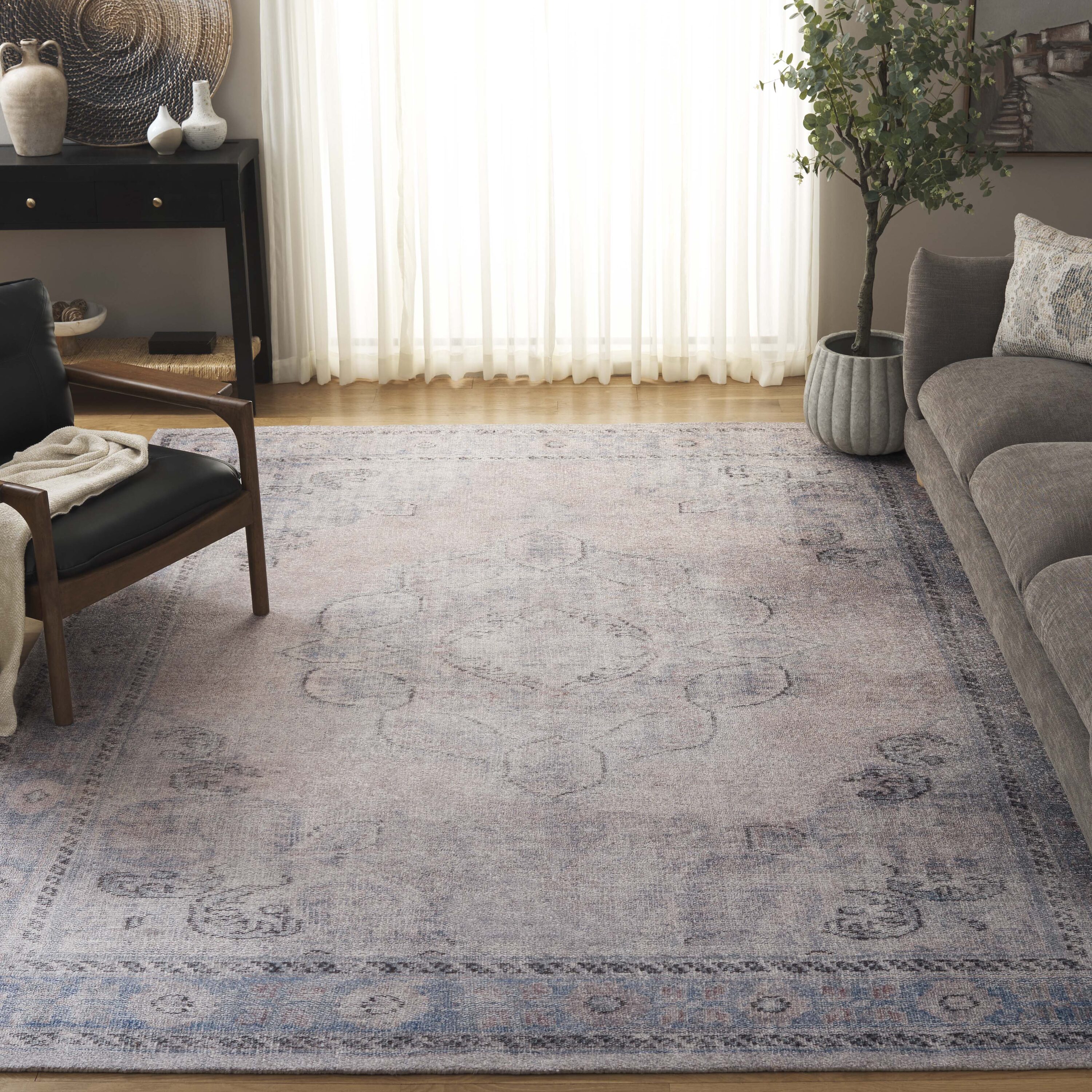  Classic Vintage 801 Gray/Beige Traditional 9ft x 12ft Large Rectangle Rug
