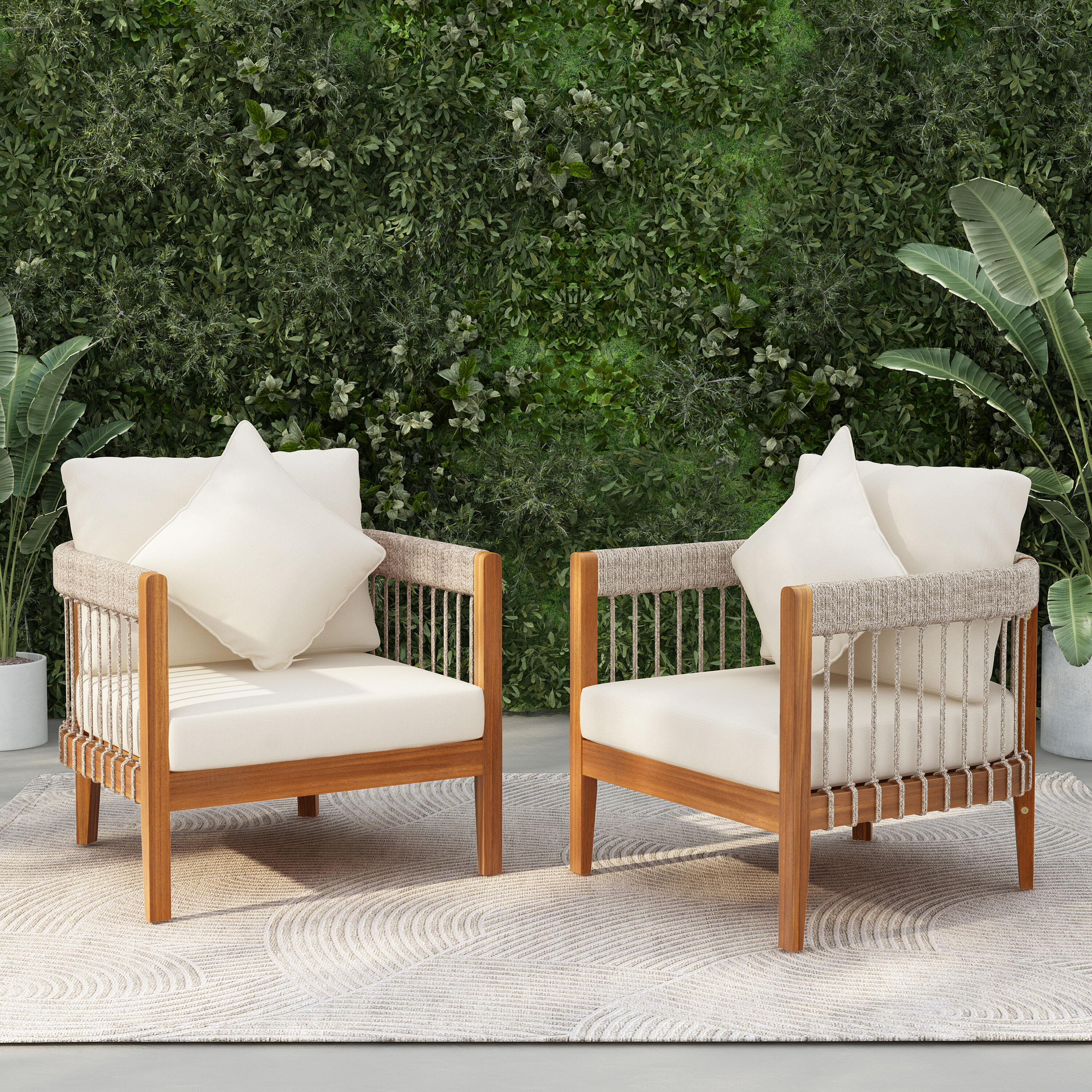 Christopher Knight Home 334364 Jayson Acacia Wood Outdoor Club Chair