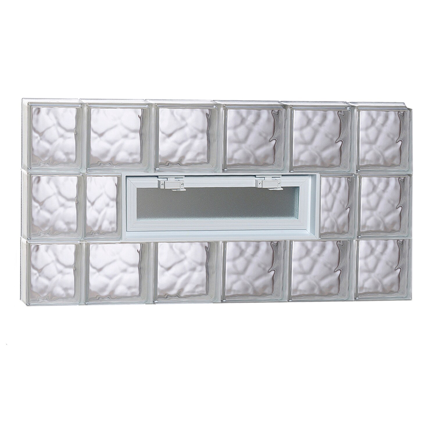 REDI2SET V4424DC Wavy Glass 42-1/2-in x 23-1/4-in Frameless Replacement Vented Glass Block Window