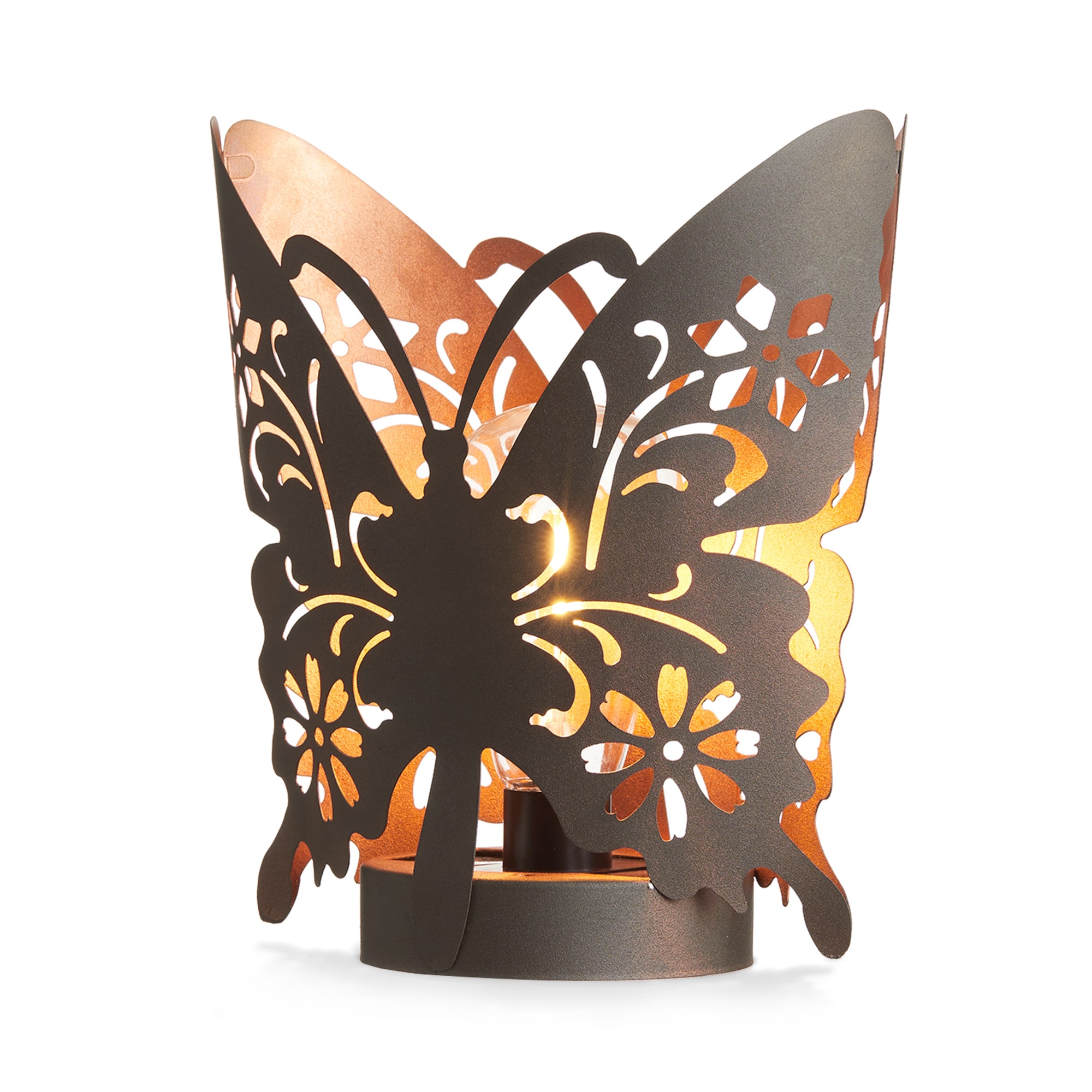 Glitzhome 2023300066 9-in x 8.75-in Gold Metal Solar Outdoor Decorative Lantern
