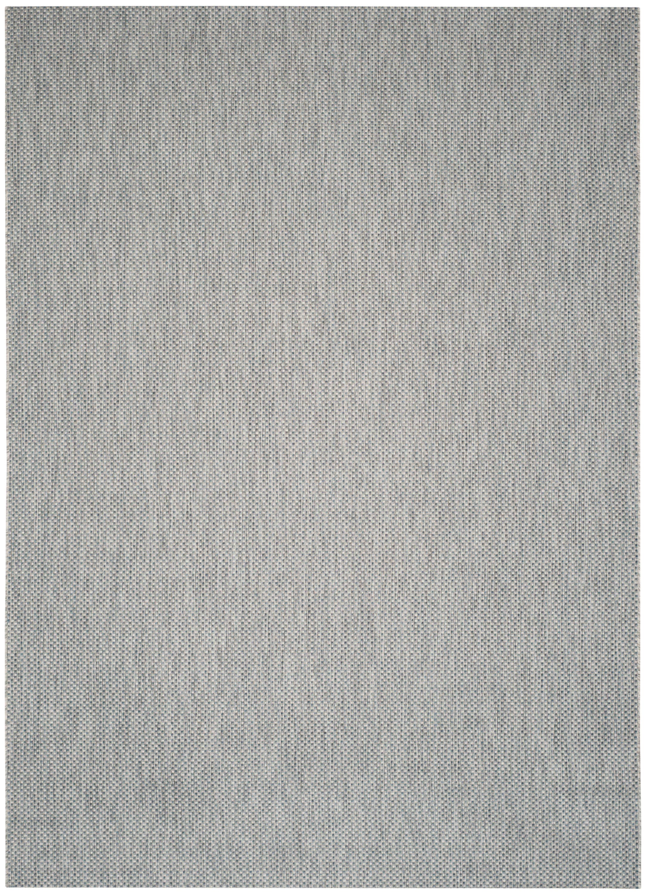 Gray Synthetic Flat Woven Reversible Outdoor Area Rug, 9' x 12'