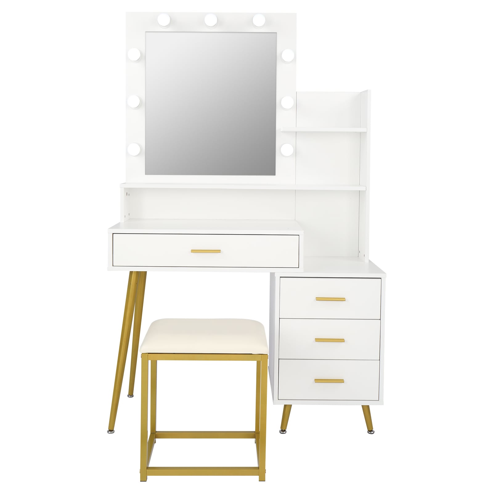 Outopee LO1G52002990 39.37-in White Makeup Vanity