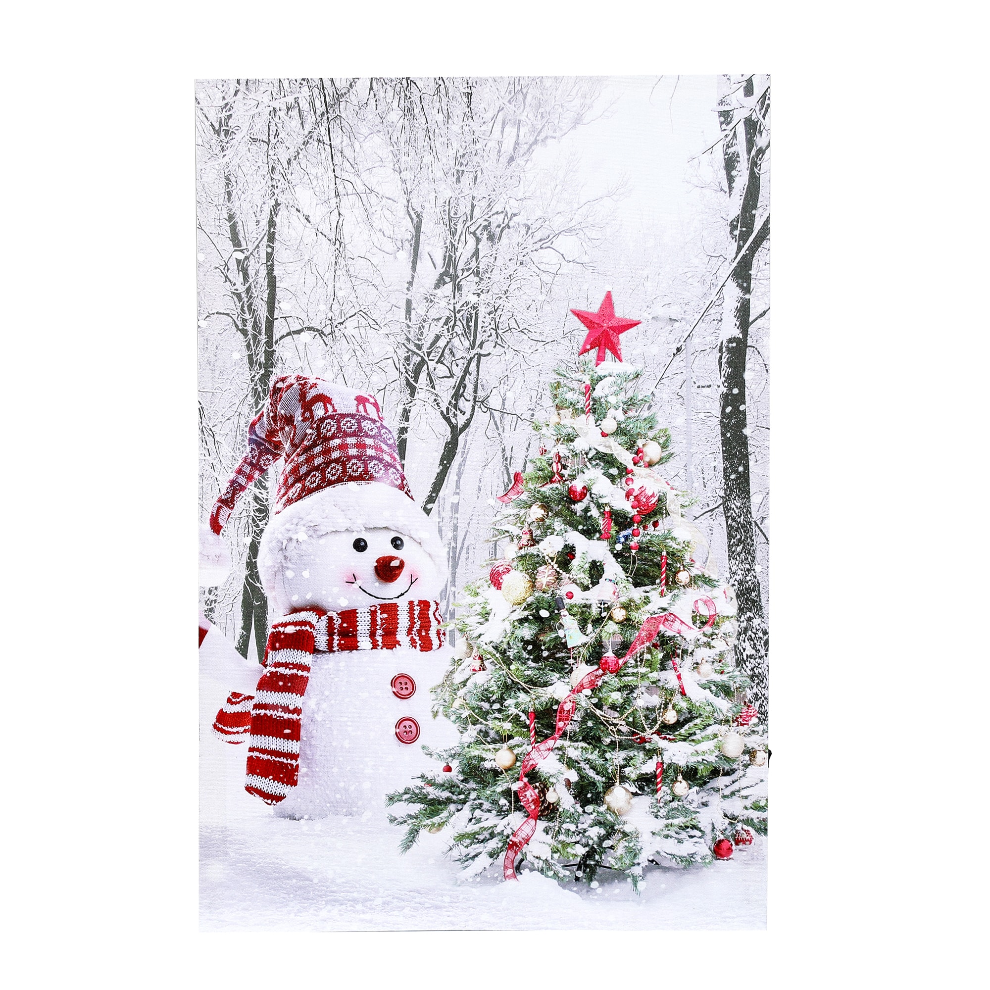 LuxenHome WHHD1427 23.62-Inches Lighted Snowman Battery-operated Christmas Decor
