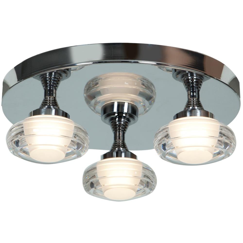 Access Lighting 63978LEDD-CH/ACR Optix 3 -Light 14-in Gloss Chrome Integrated LED Flush Mount Light