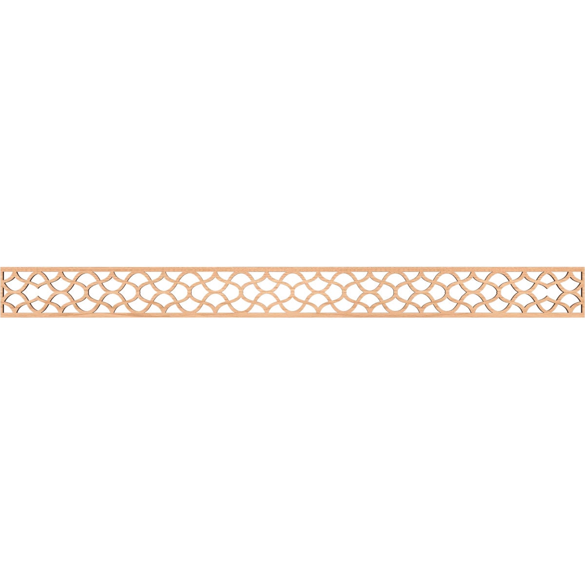 Ekena Millwork MLDA04X46RSTHI Resort Fretwork Flat Trim 4-in x 3.87-ft Hickory Brown Unfinished 2156512 Pierced Wall Panel Moulding