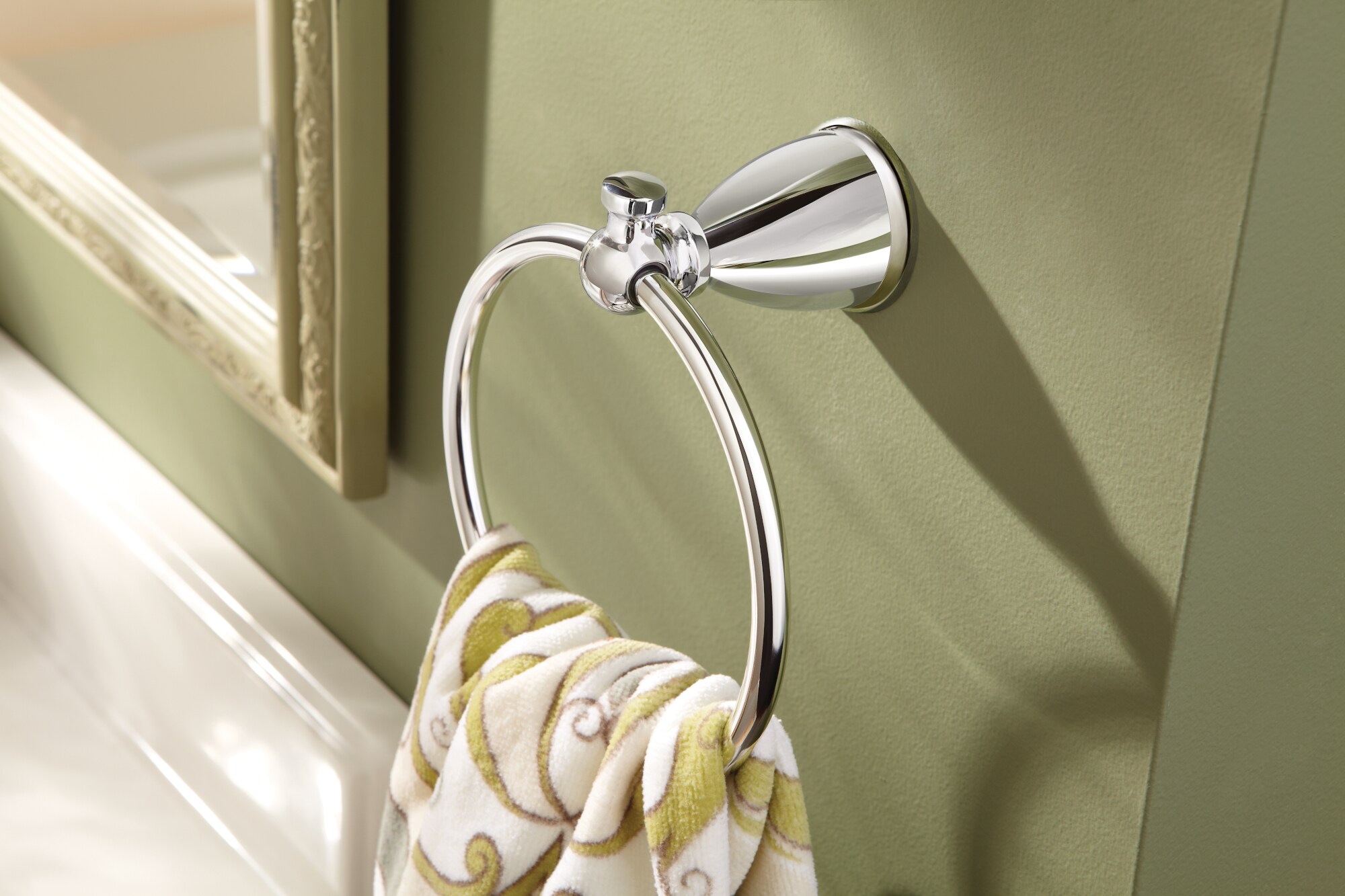 Moen Caldwell Chrome Wall Mount Single Towel Ring In The Towel Rings   64002735 