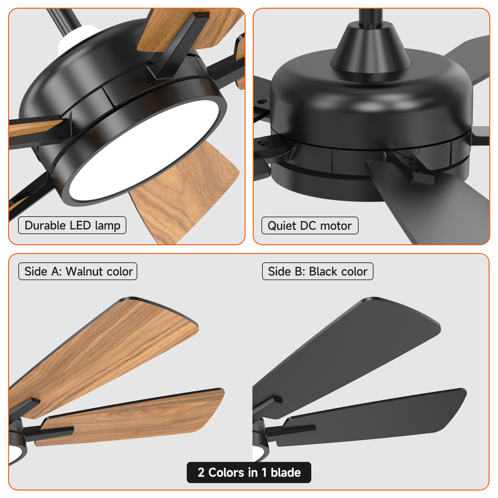 TALOYA RV46-BK-5D-T5 Ceiling-Fans - View #5