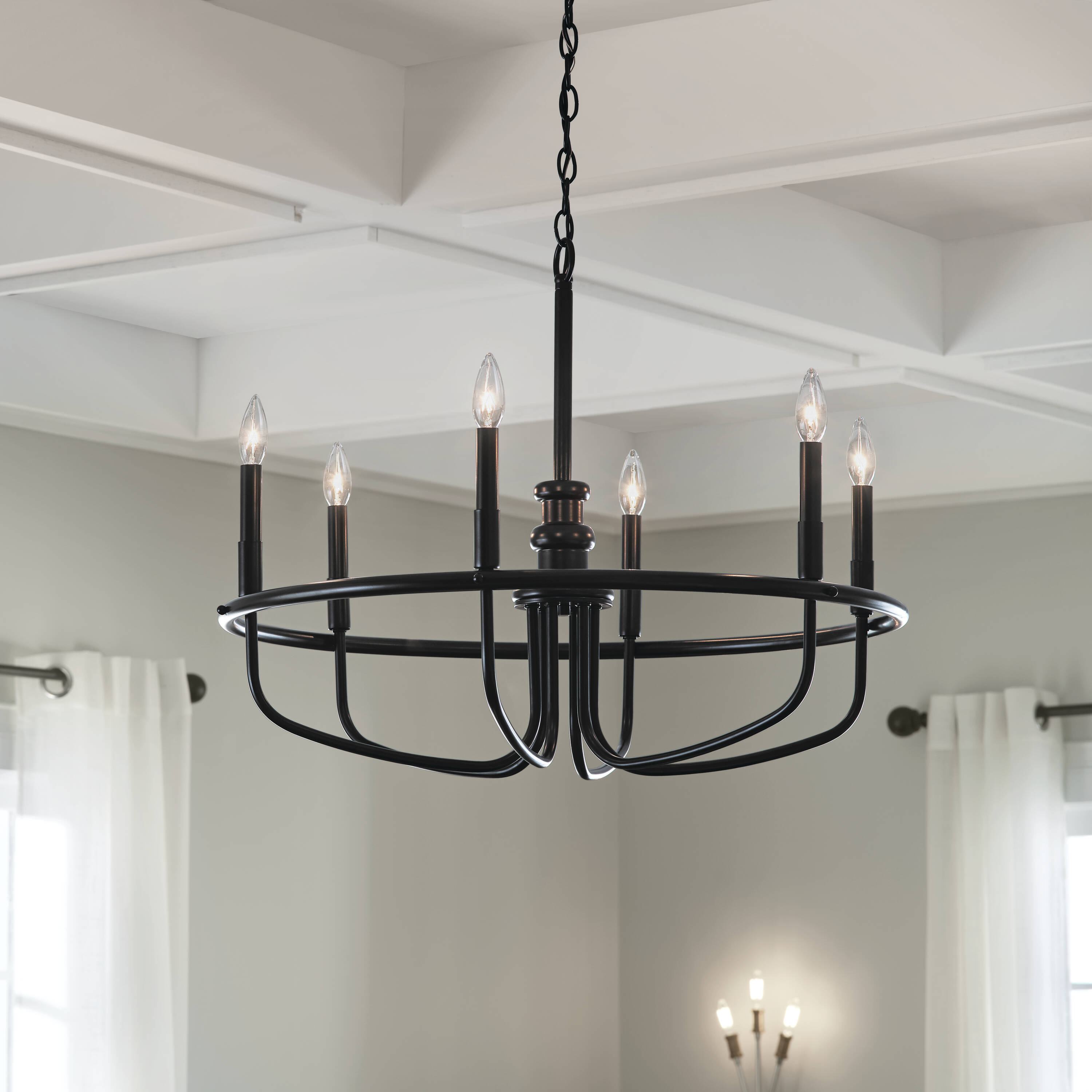 Kichler Capitol Hill 6-Light Black Traditional Chandelier 52304BK at ...