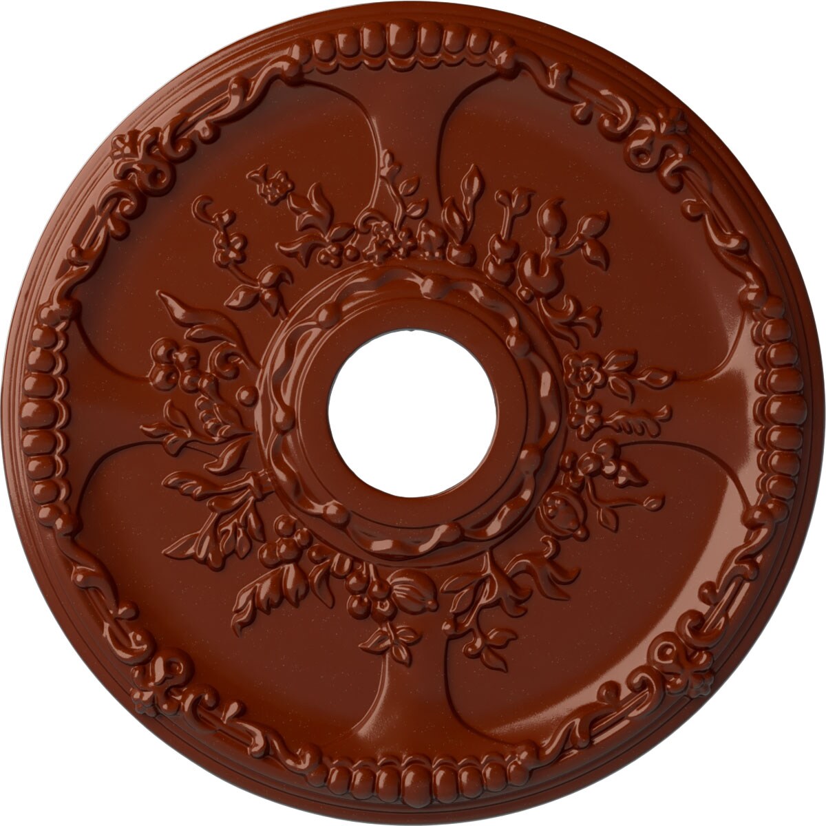 Ekena Millwork CM18SEFIF Antioch 18-in W x 18-in L Painted Firebrick Polyurethane Whole Ceiling Medallion