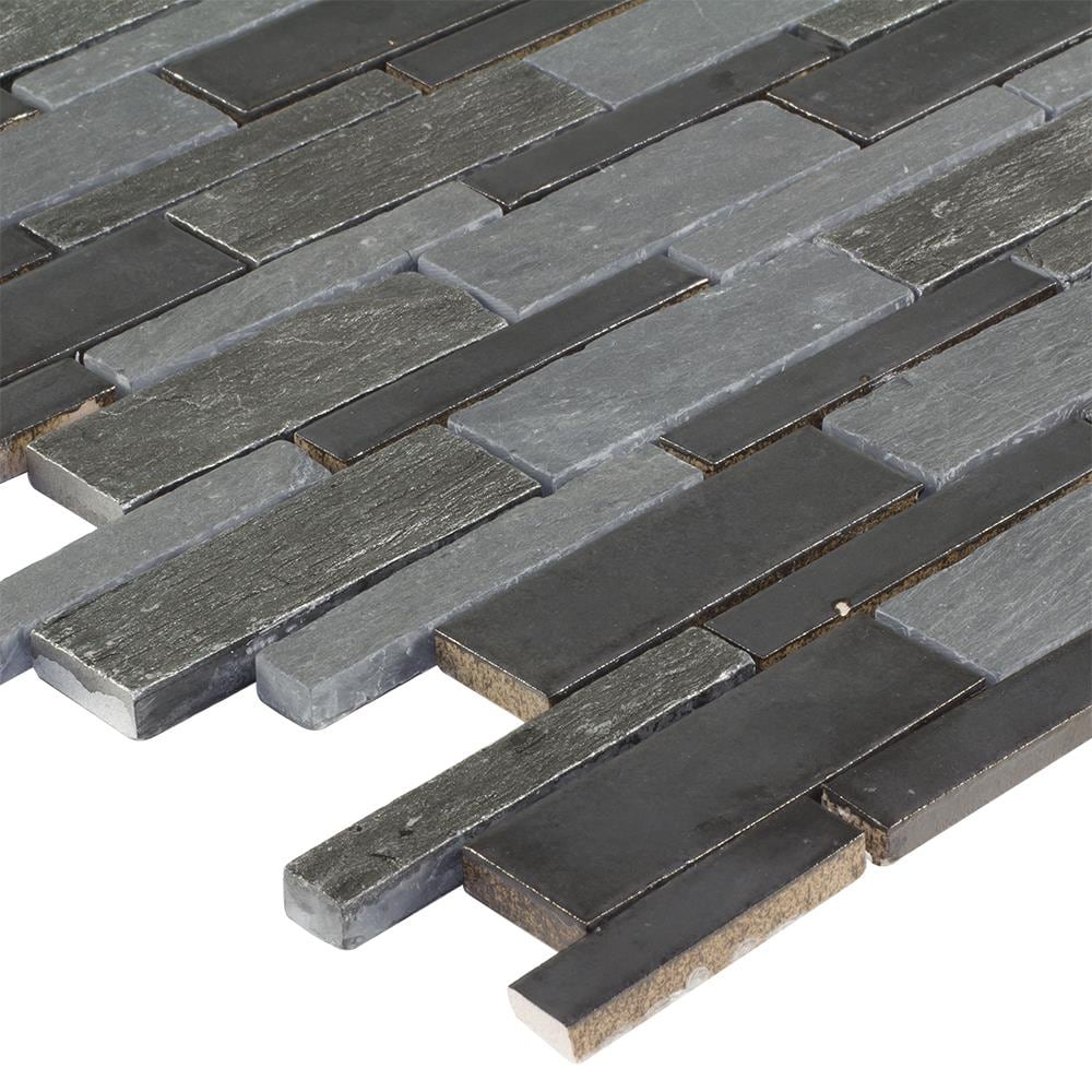 Elida Ceramica SMPL-DMM (Sample) Multi 3-in x 12-in Porcelain Linear Mosaic Thinset Mortar Tile