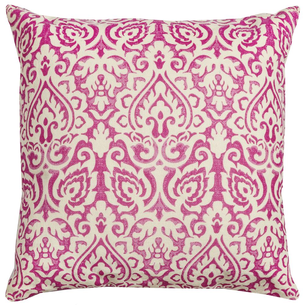 Rizzy Home T10481 Poly filled pillow 22-in x 22-in Pink/Natural Square Indoor Decorative Pillow