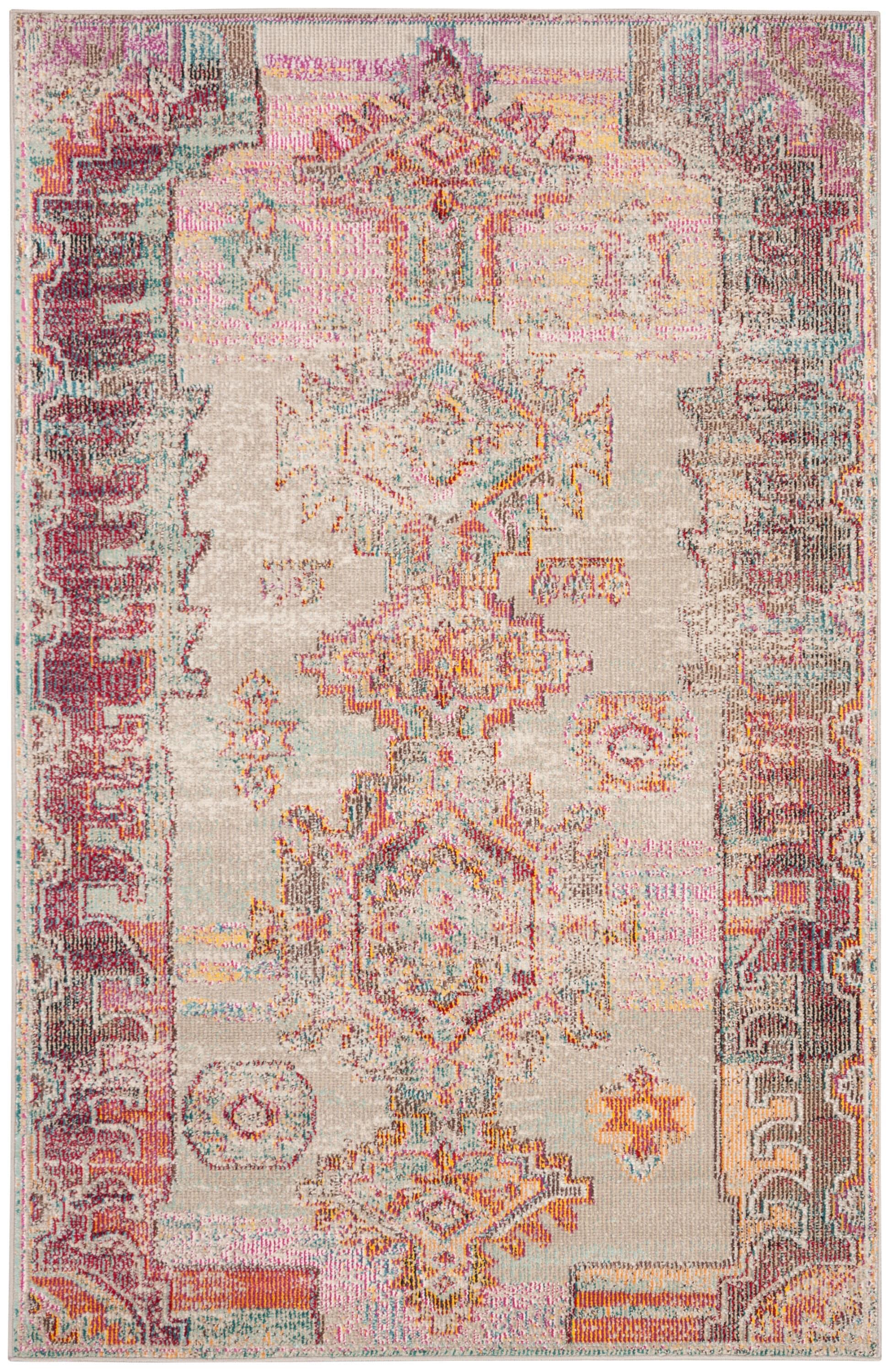 Crystal 517P Light Grey Purple 3in x 5in Rug
