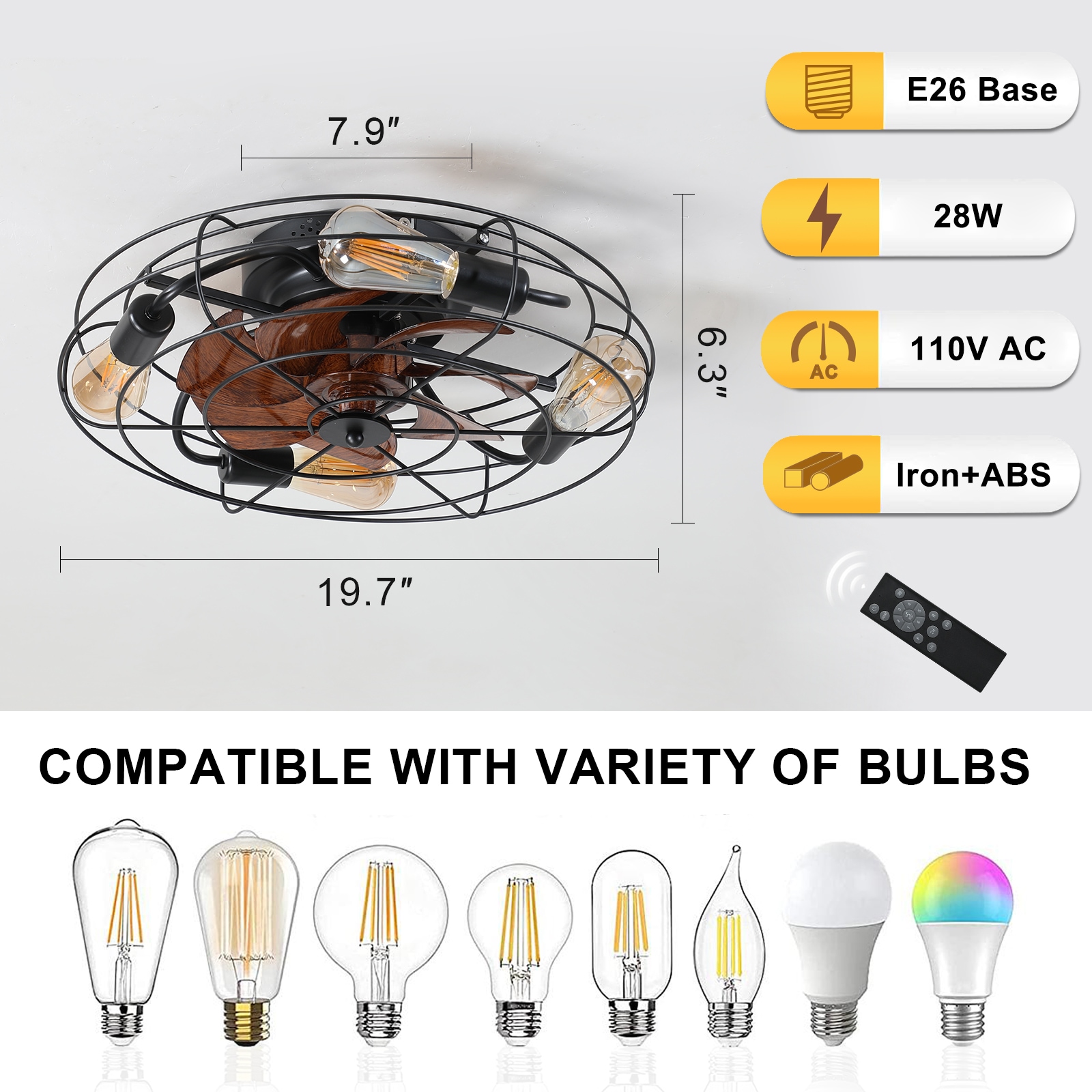 WELLFOR AMYUA-13 Ceiling-Fans - View #2