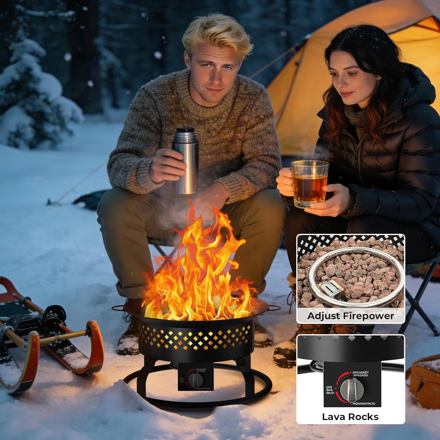 R.W.FLAME 46019GOF0-BLACK Outdoor-Woodburning-Firepits - View #6