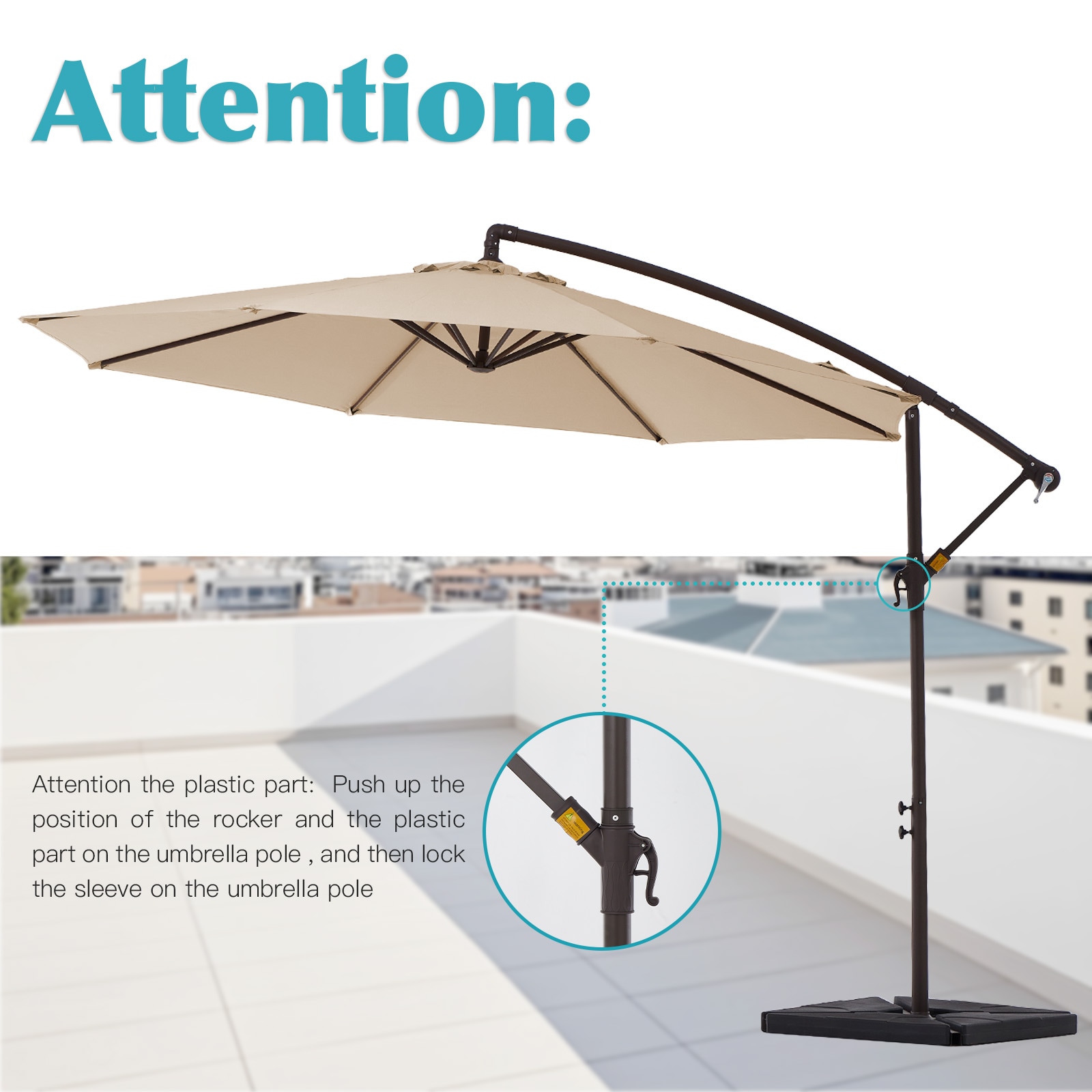 JEAREY JE-SXJS+DDSD-10FT-BE Umbrellas-2 - View #4
