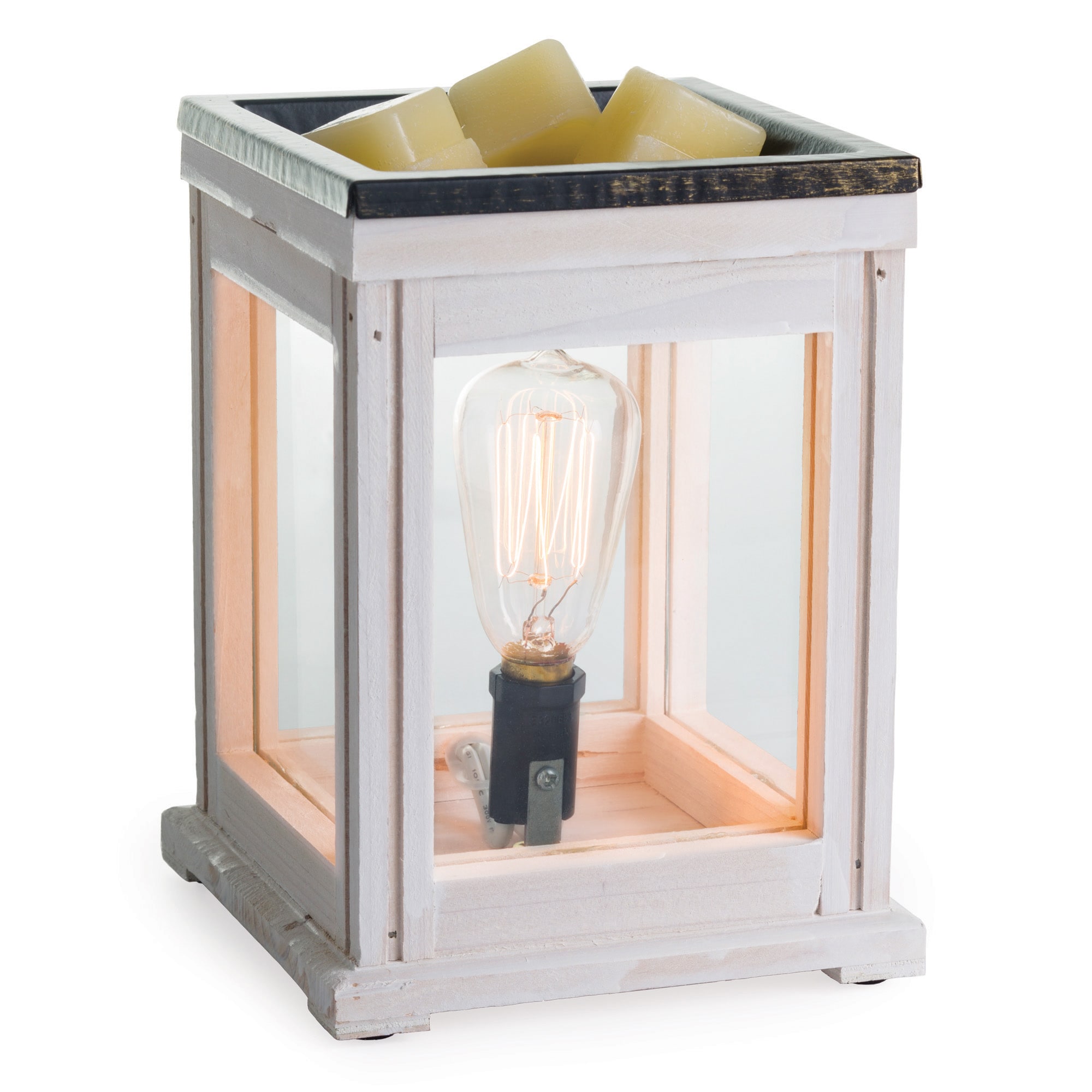 Wax Warmer - Edison Bulb Wood & Glass Illumination