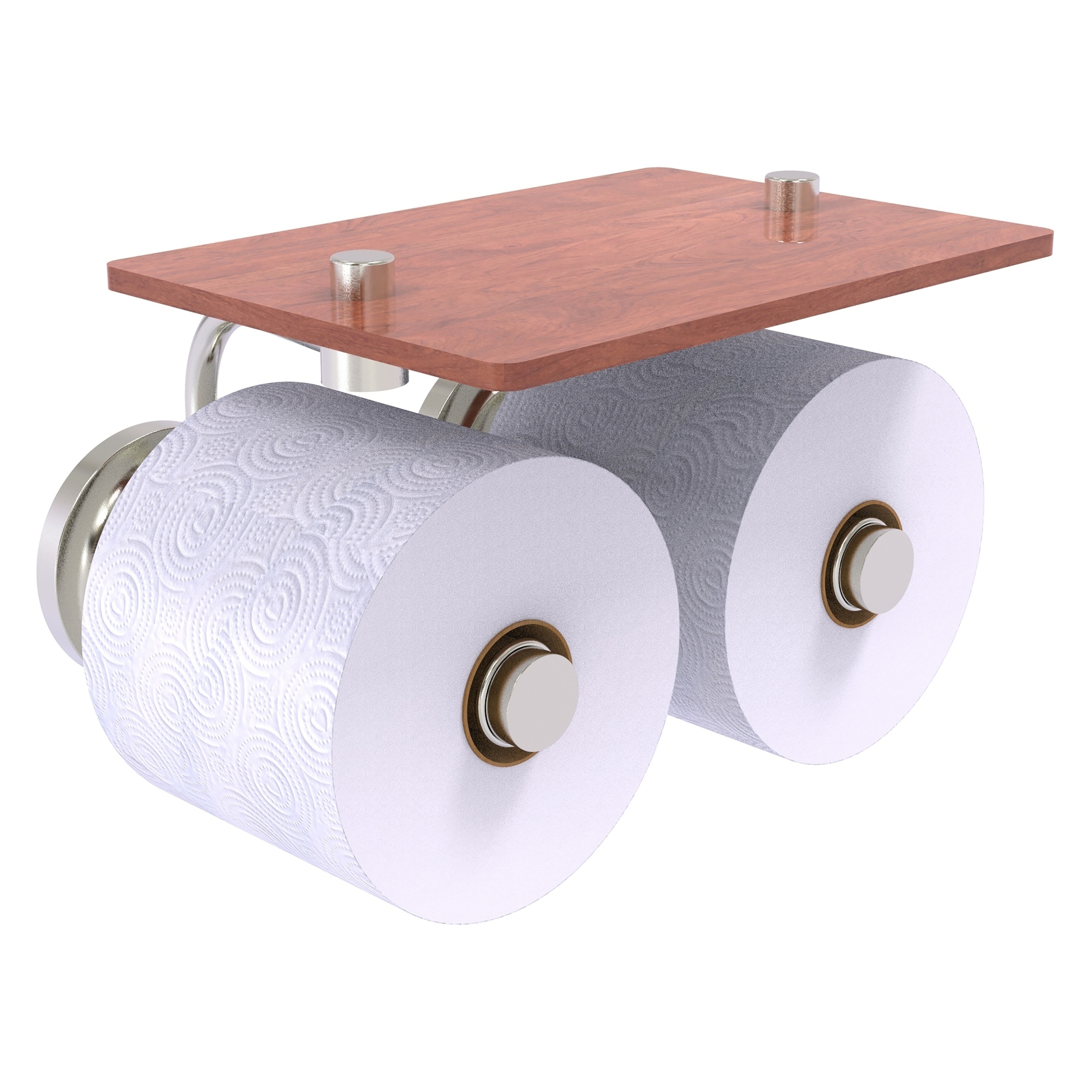 Allied Brass QN-24-2S-IRW-SN Que New Satin Nickel Wall mount Double post Toilet Paper Holder 2 -Rolls