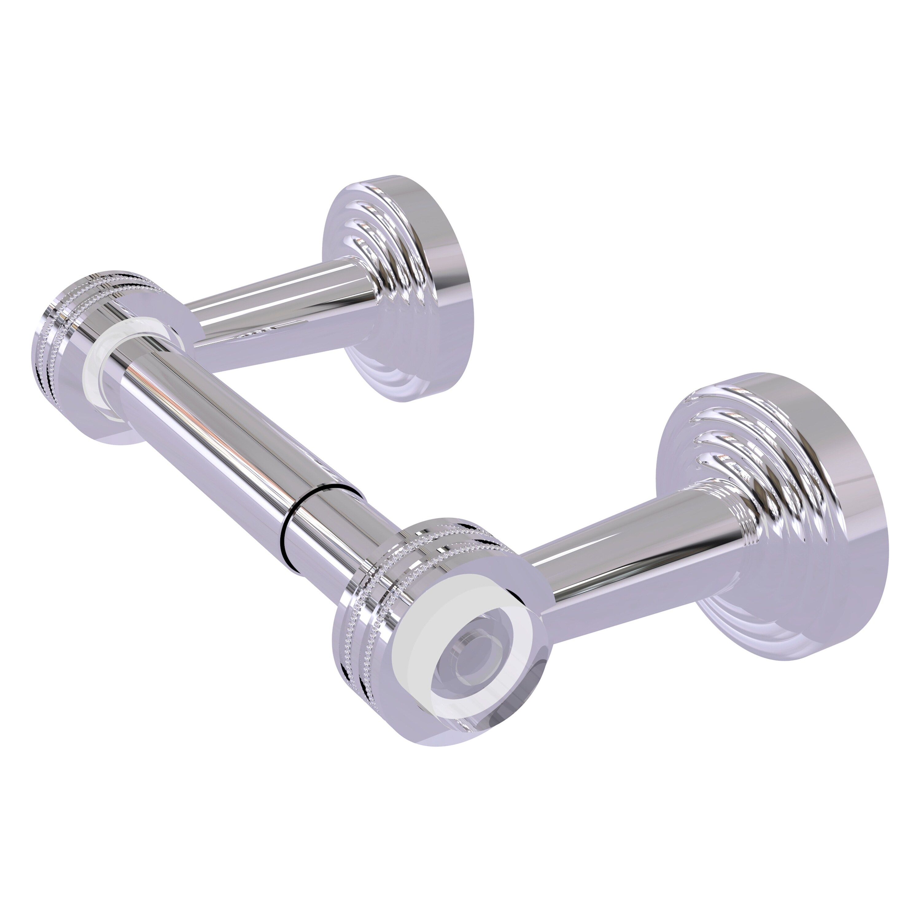 Allied Brass PB-24D-PC Pacific Beach Polished Chrome Wall mount Double post Toilet Paper Holder 1 -Rolls with Storage