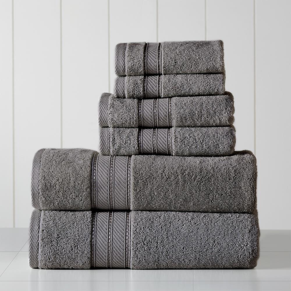 Shop Super Soft Cotton Quick Dry Bath Towel 6 Piece Set Black