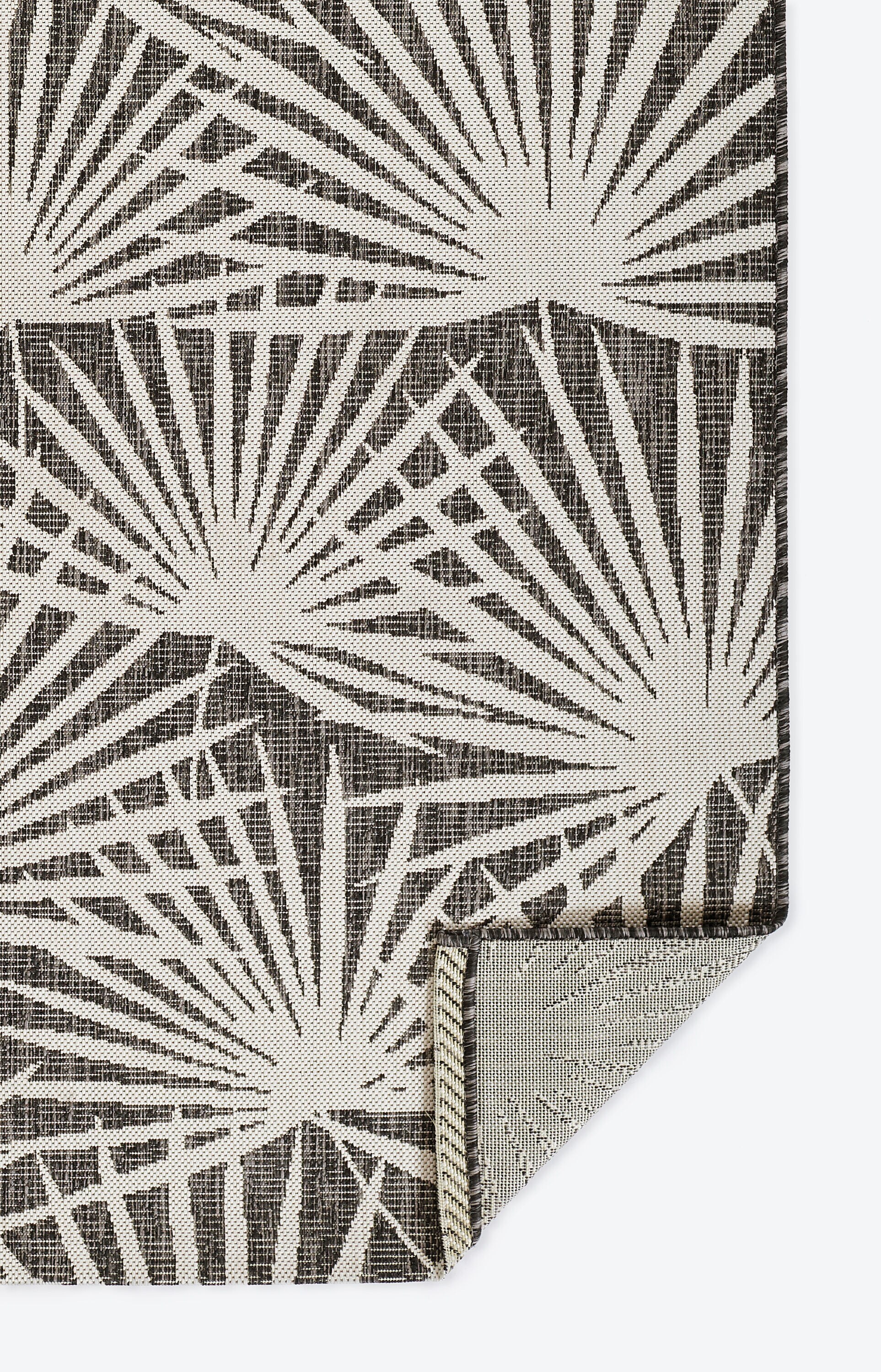 Charcoal and White Geometric Synthetic Rectangular Rug 5'3" x 7'6"