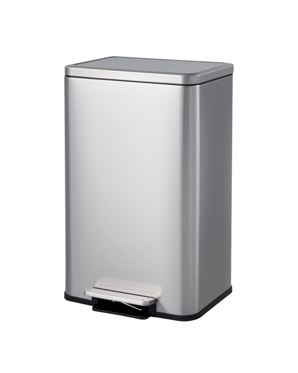 EKO Maxwell Stainless Steel Step Trash Can 13.2 gal Gray in the