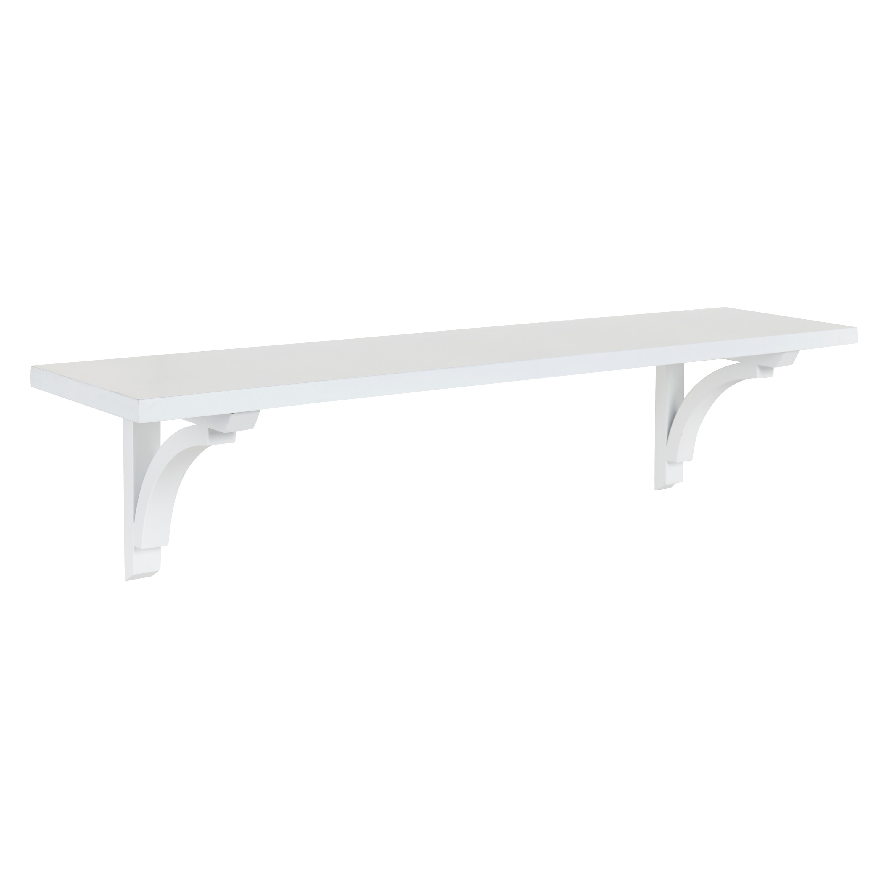 Kate and Laurel 212591 8-Inches L x 8-Inches D x 8.75-Inches H White Wood Rectangular Floating shelf