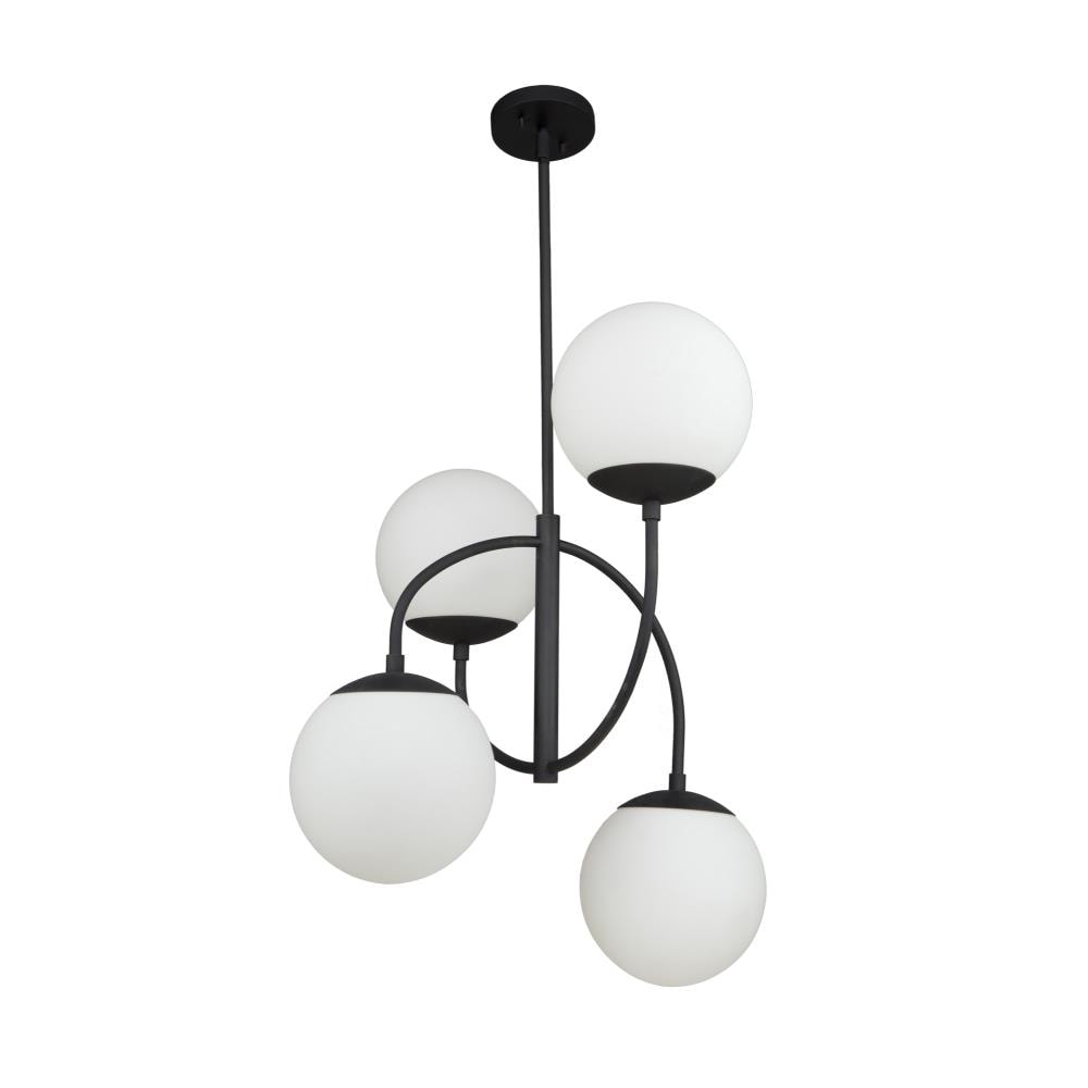ARTCRAFT SC13224BK Moonglow 4-Light Matte Black Transitional Dry rated Chandelier