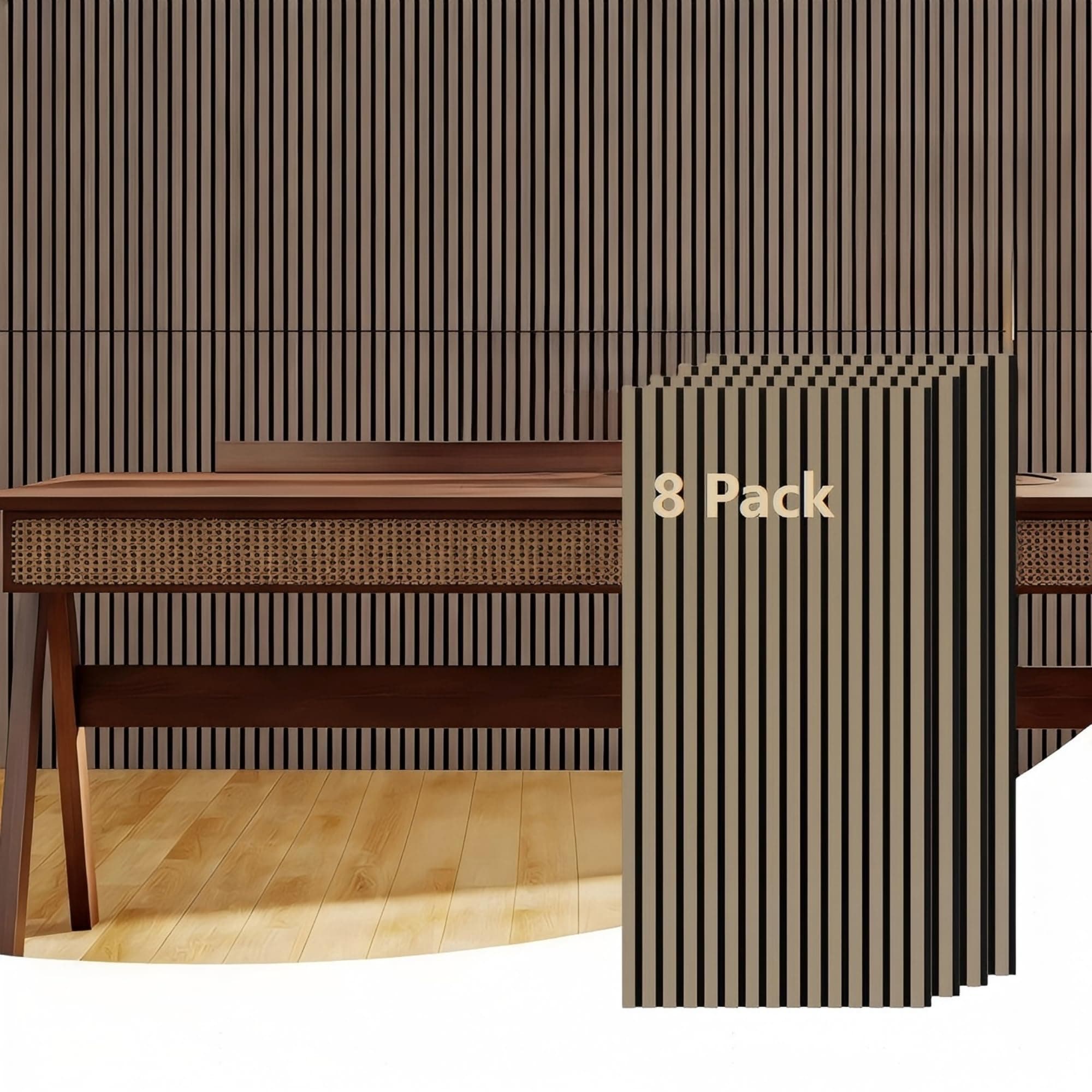 Garvee 47.2x23.6 Inch Wood Slat Acoustic Panels 8 Pack Eco Friendly MDF with Sound Absorbing Foam Layer Noise Reduction Wall Decor Panels Cuttable for Bedroom Living Room Office Home Theater #EIV5NMUL845