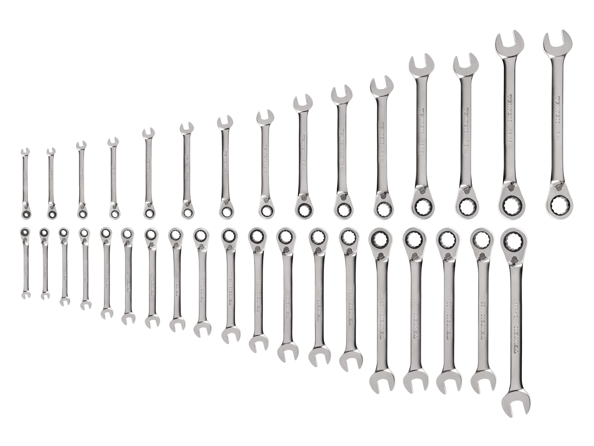 TEKTON 34-Piece Set Standard (SAE) and Metric Ratchet Wrench WRC94005 Sansujyuku sansujyuku.com