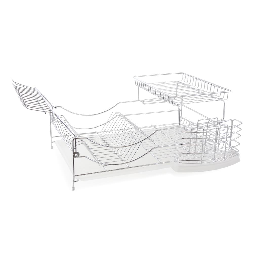 Basicwise 18.75-in W x 11.75-in L x 4.75-in H Metal Dish Rack in the Dish  Racks & Trays department at