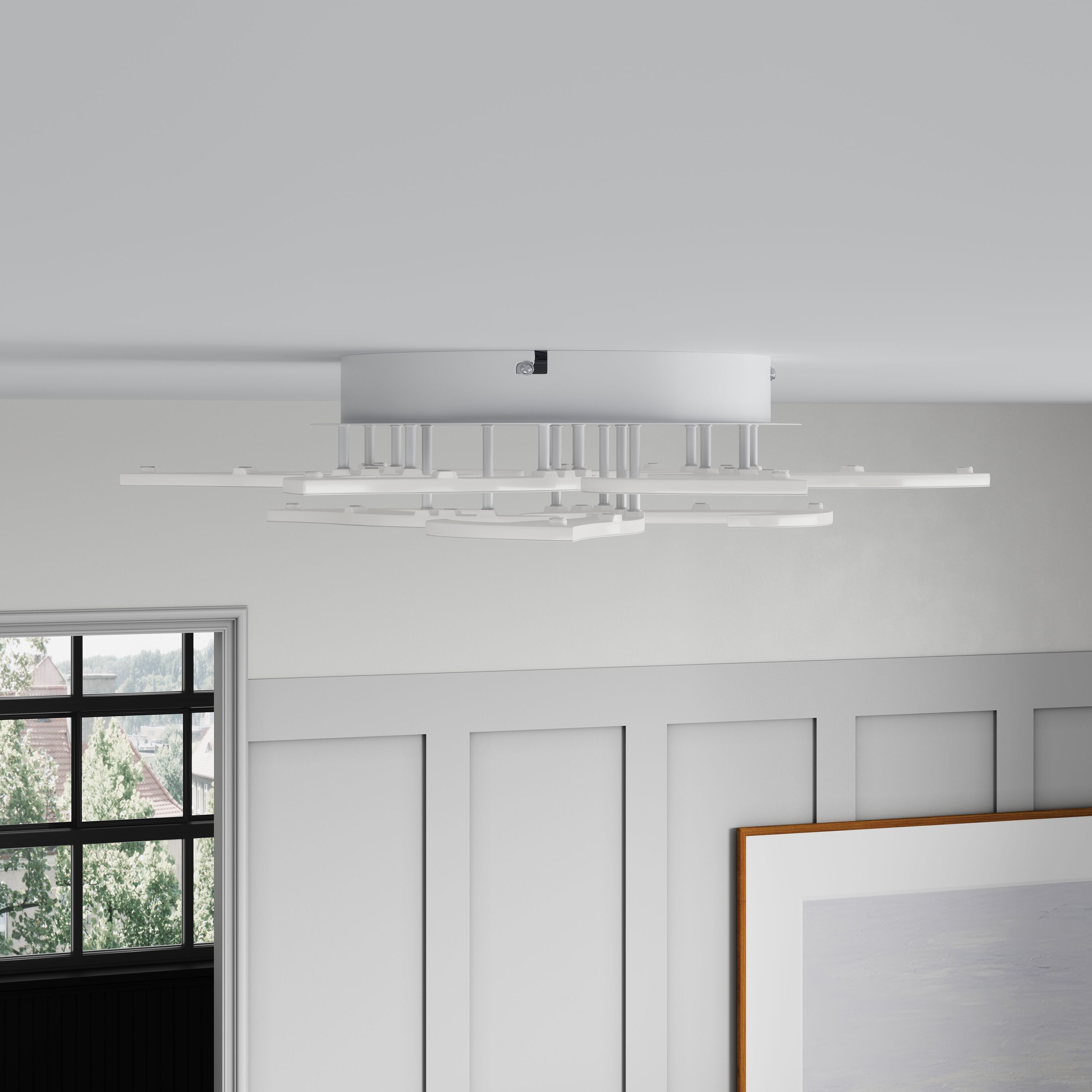 Aiwen 1-Light 30.11-in White LED Flush Mount Light in the Flush 