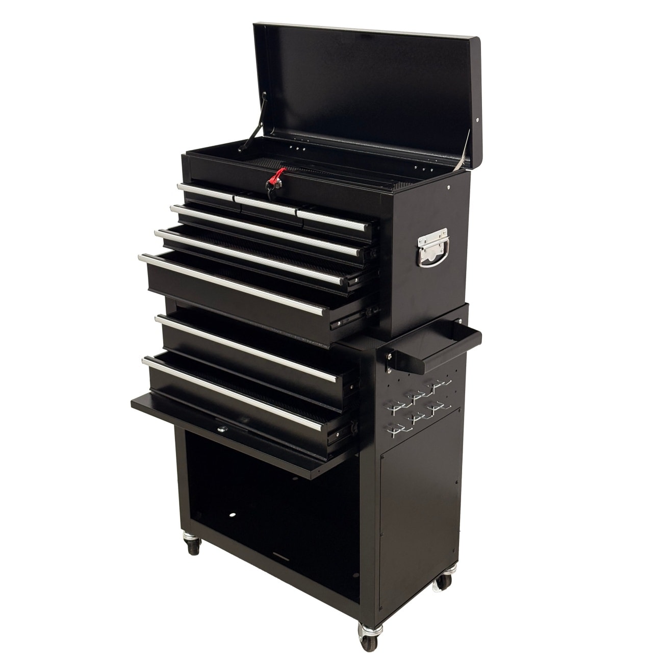 Vkoiyg  8 Drawer Rolling Tool Chest Metal Tool Storage Cabinet Tool Cart Organizer for Garage Worksho Outdoor Black