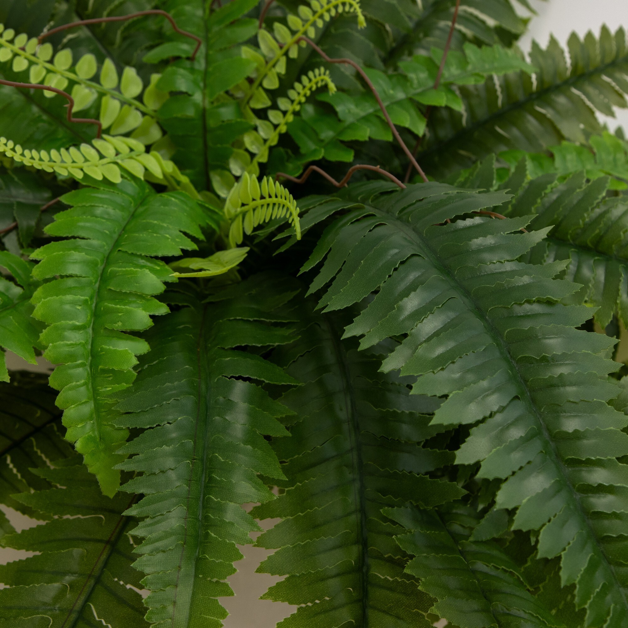 Nearly Natural 15-in Green Indoor/Outdoor Floor Boston Fern Artificial ...