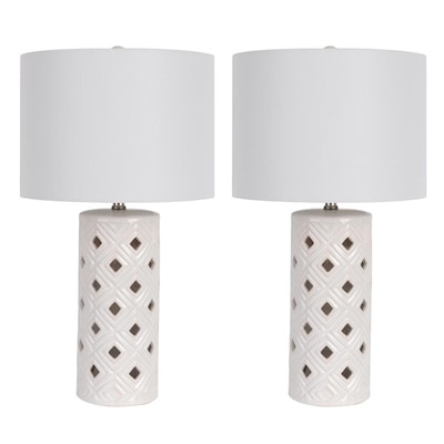 J Hunt Home 25 In White Reactive Glaze, J Hunt And Company Floor Lamps