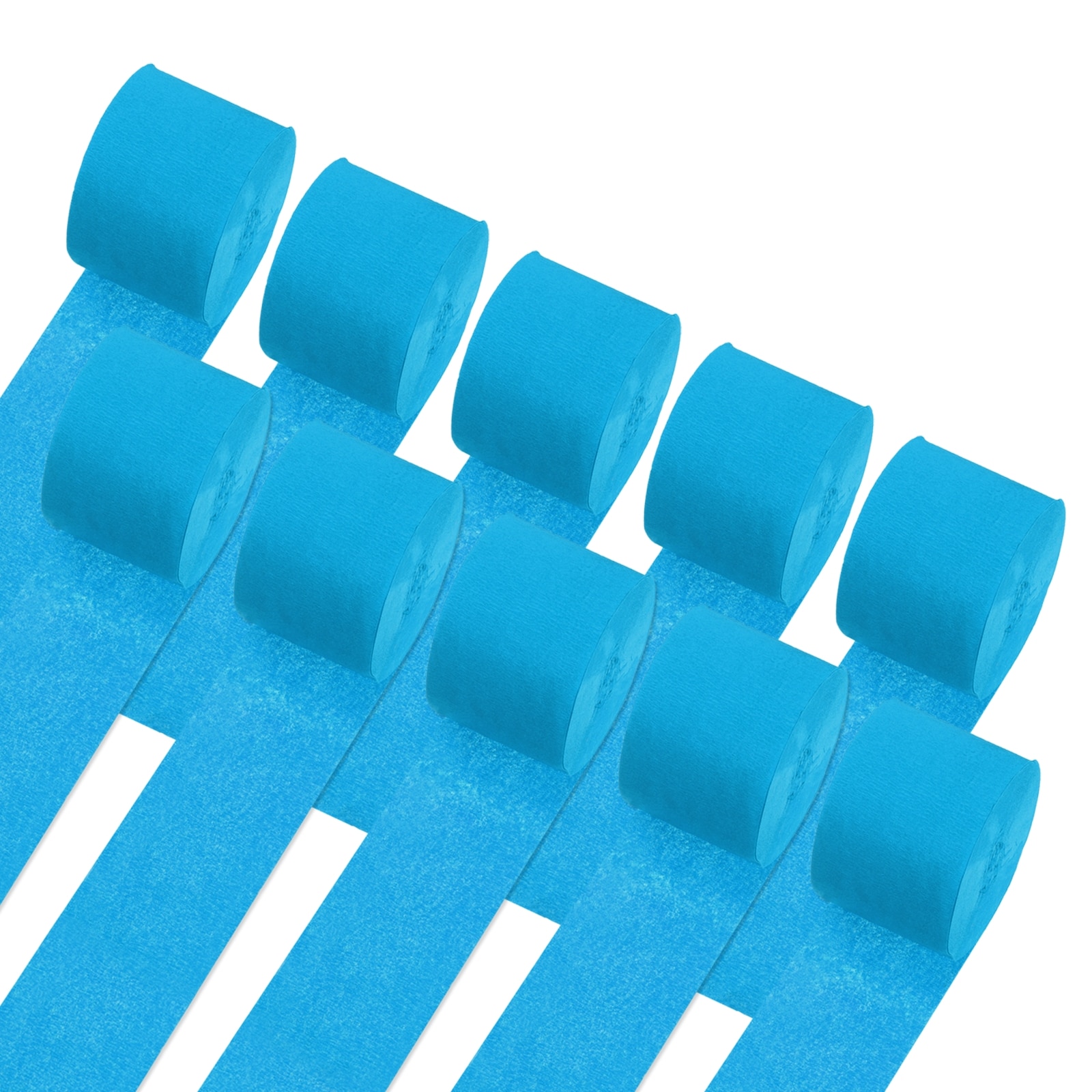 Unique Bargains Crepe Paper Streamers 10 Rolls 820Ft Crepe Paper Sky Blue Streamers Party Decorations for Birthday Party Wedding Ceremony Graduation Decoration (1.8 in x 82 Ft/Roll)