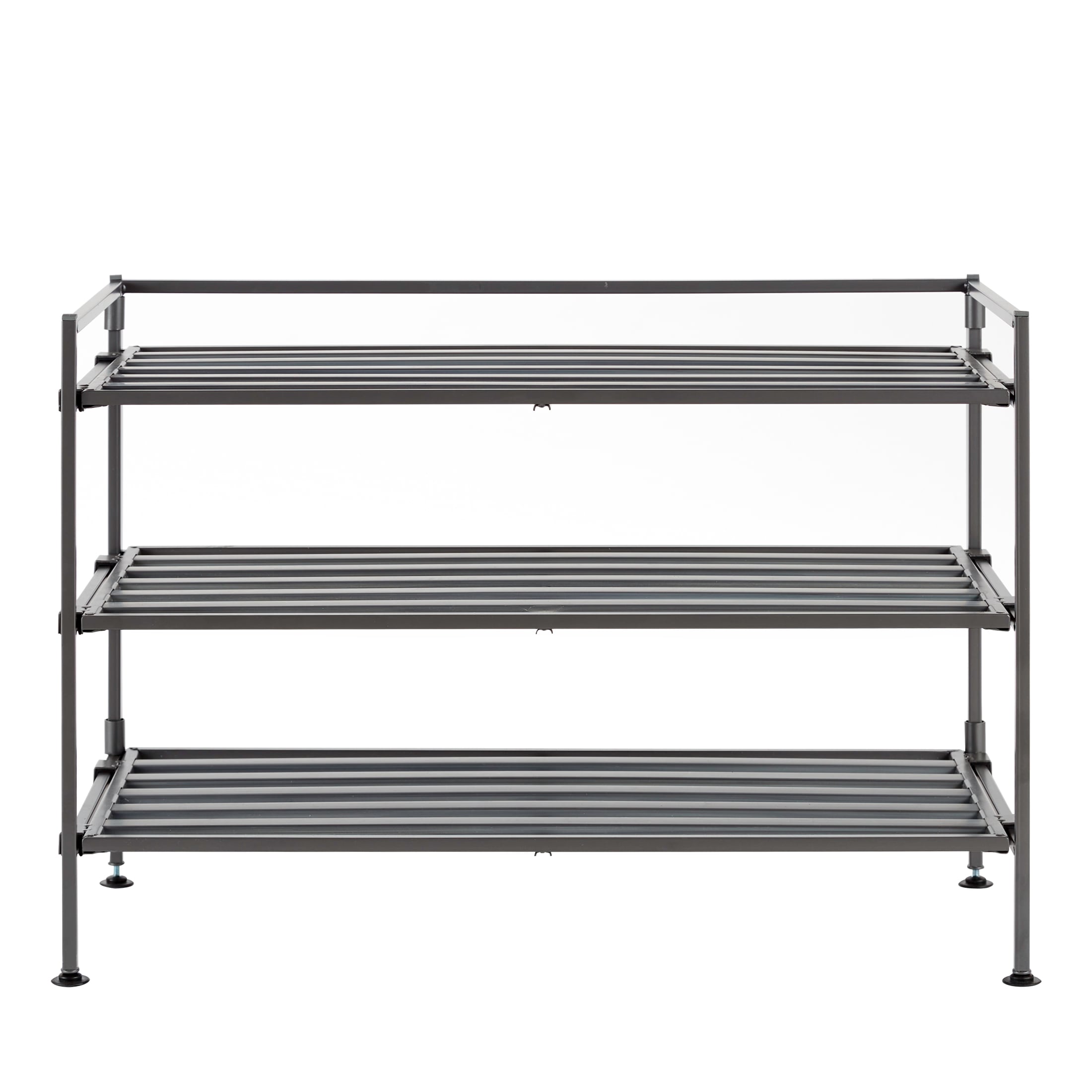 Seville Classics 3-Tier Metal Shoe Rack, Iron Frame, Brown, 27.25-in W ...